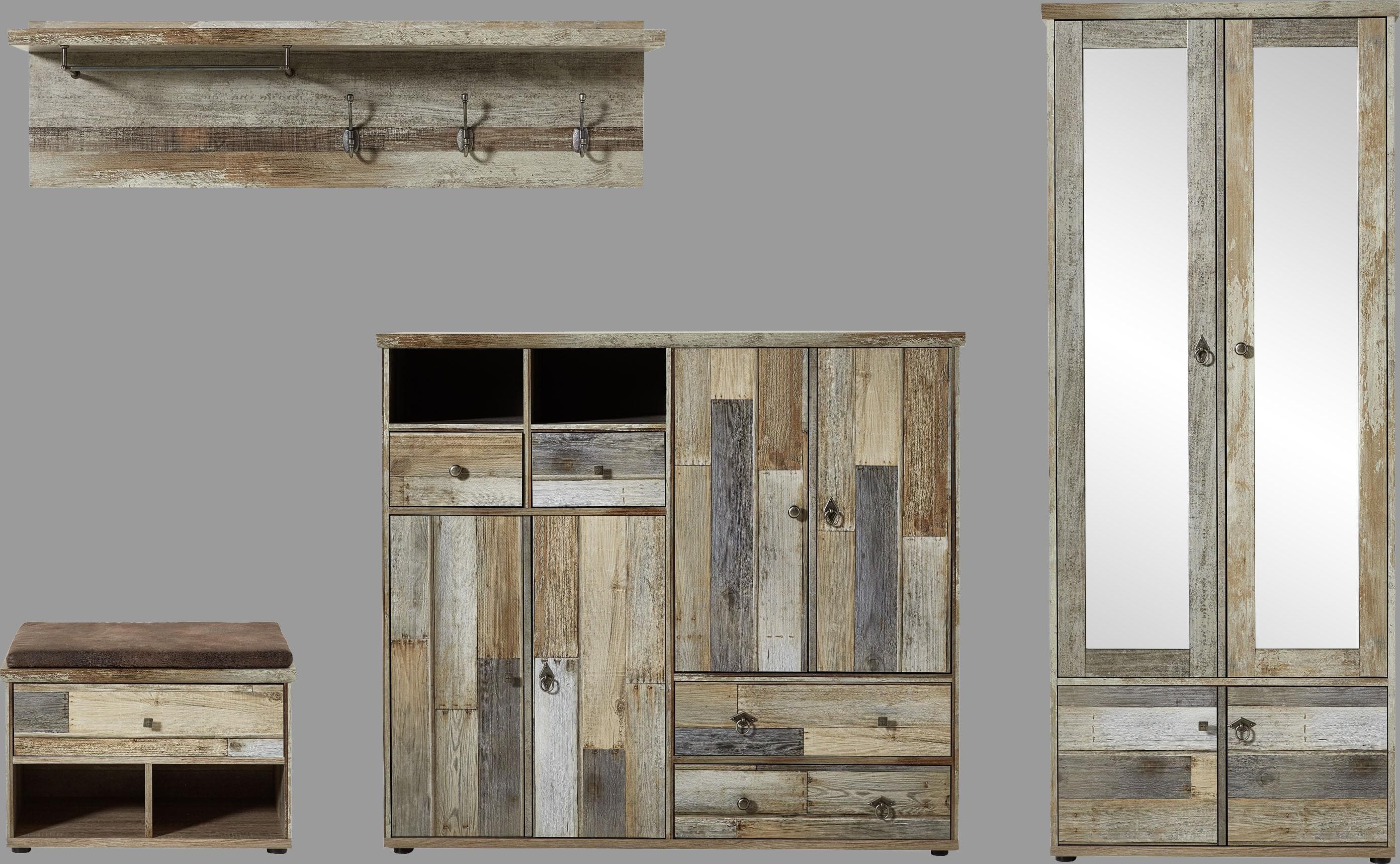 Garderoben-Set INNOSTYLE BONANZA Driftwood mit Soft-Close