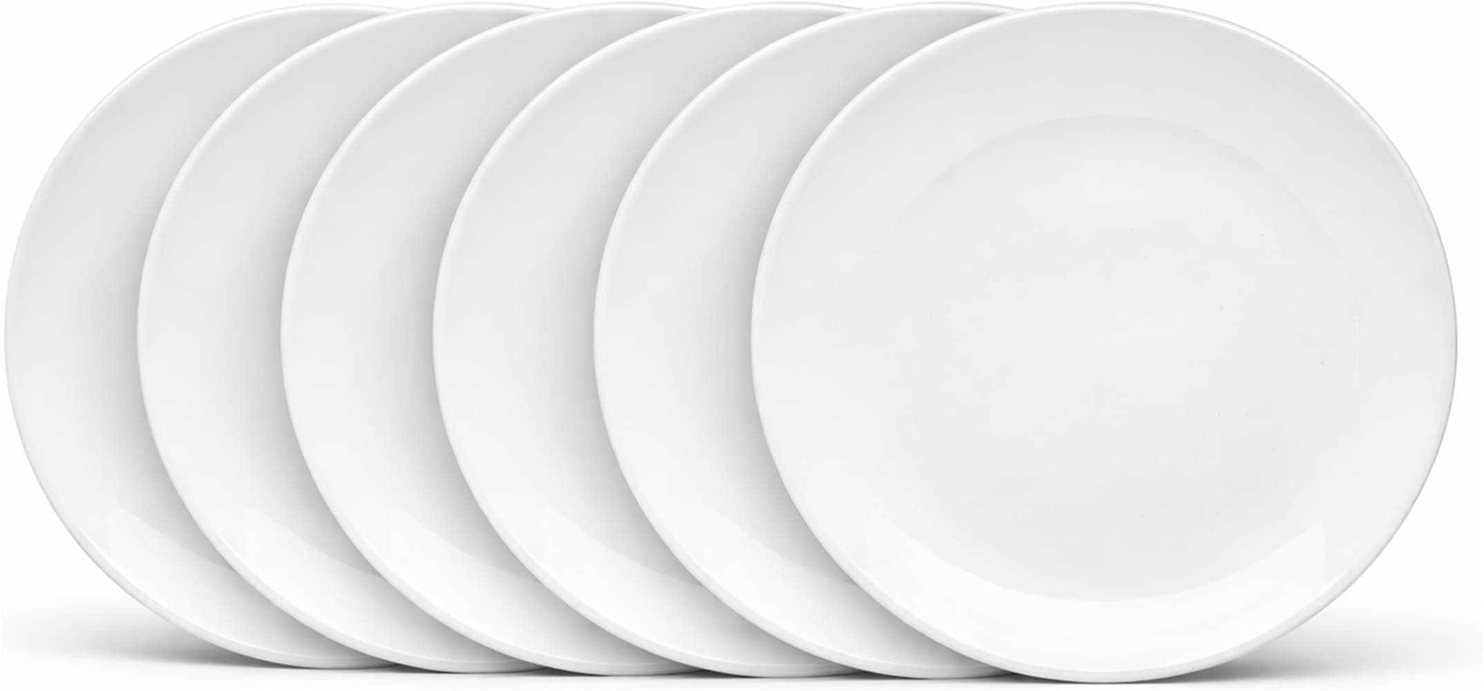Dessertteller VAN WELL 'Malmö' 20 cm, 6 Stück, weiß, Steingut