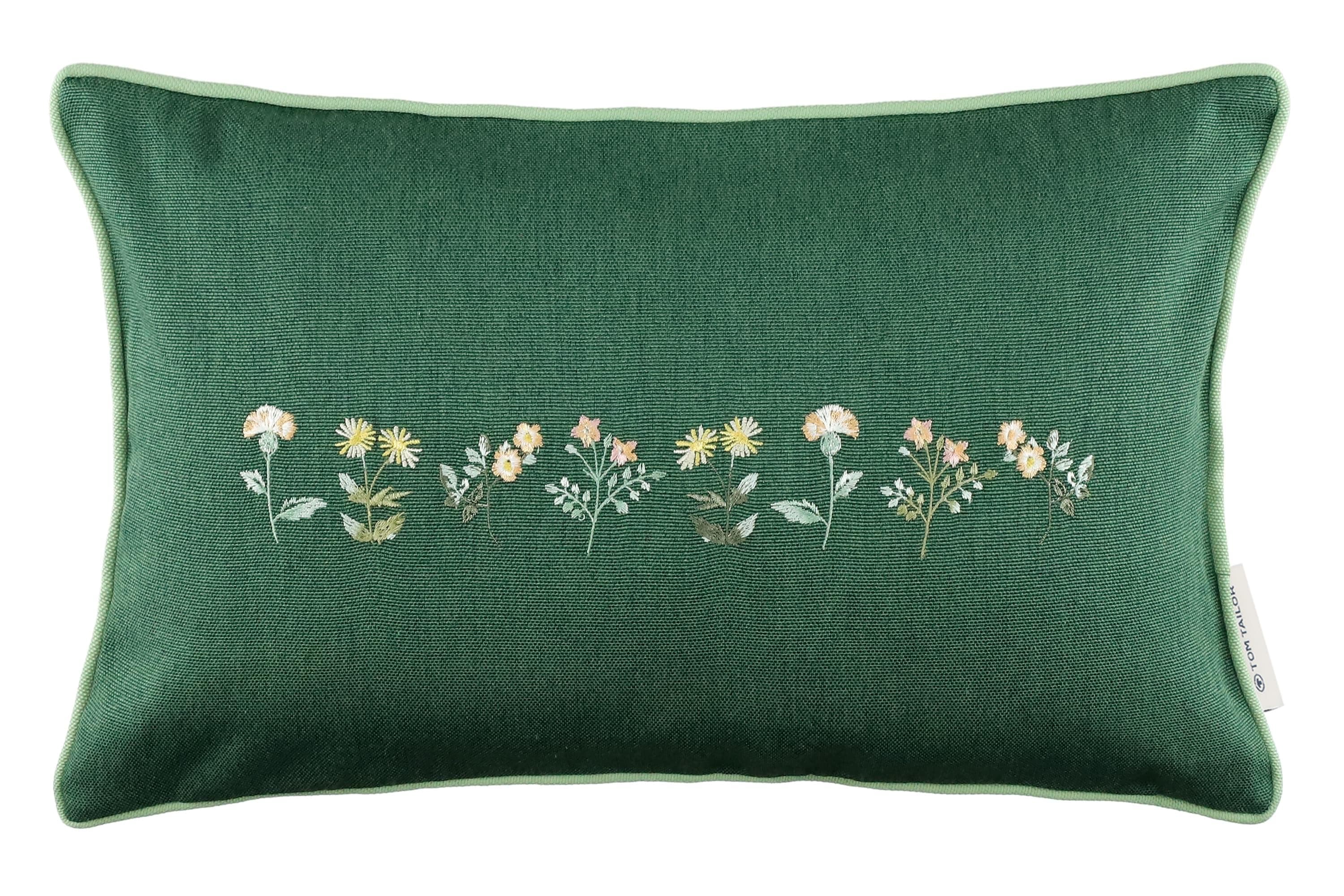 TOM TAILOR HOME Kissenbezug Meadow Dunkelgrün 50x30cm
