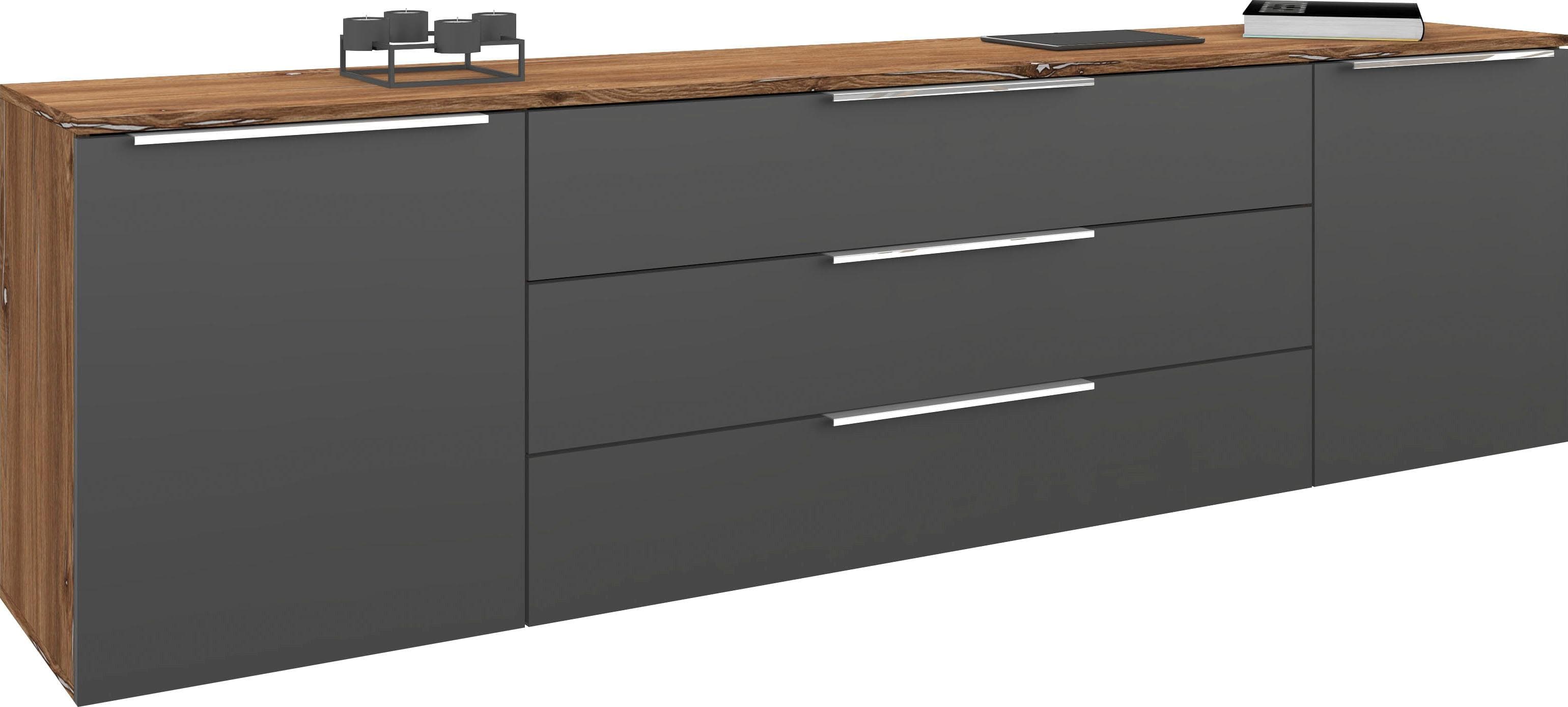 Borchardt Möbel Sideboard Oliva Vintage Eiche Graphit Matt