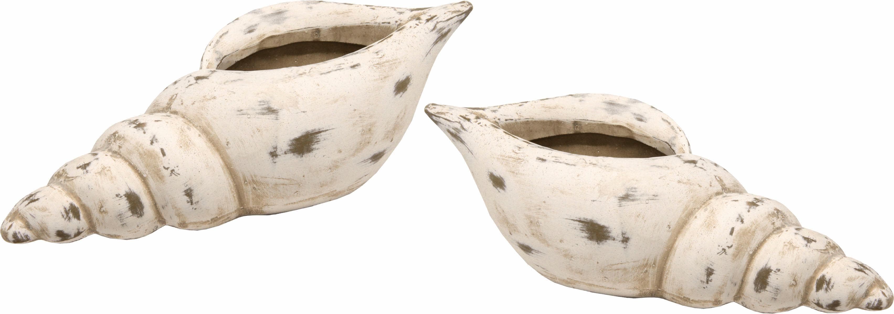 I.GE.A. Keramik-Schale Muschel 2er-Set Creme