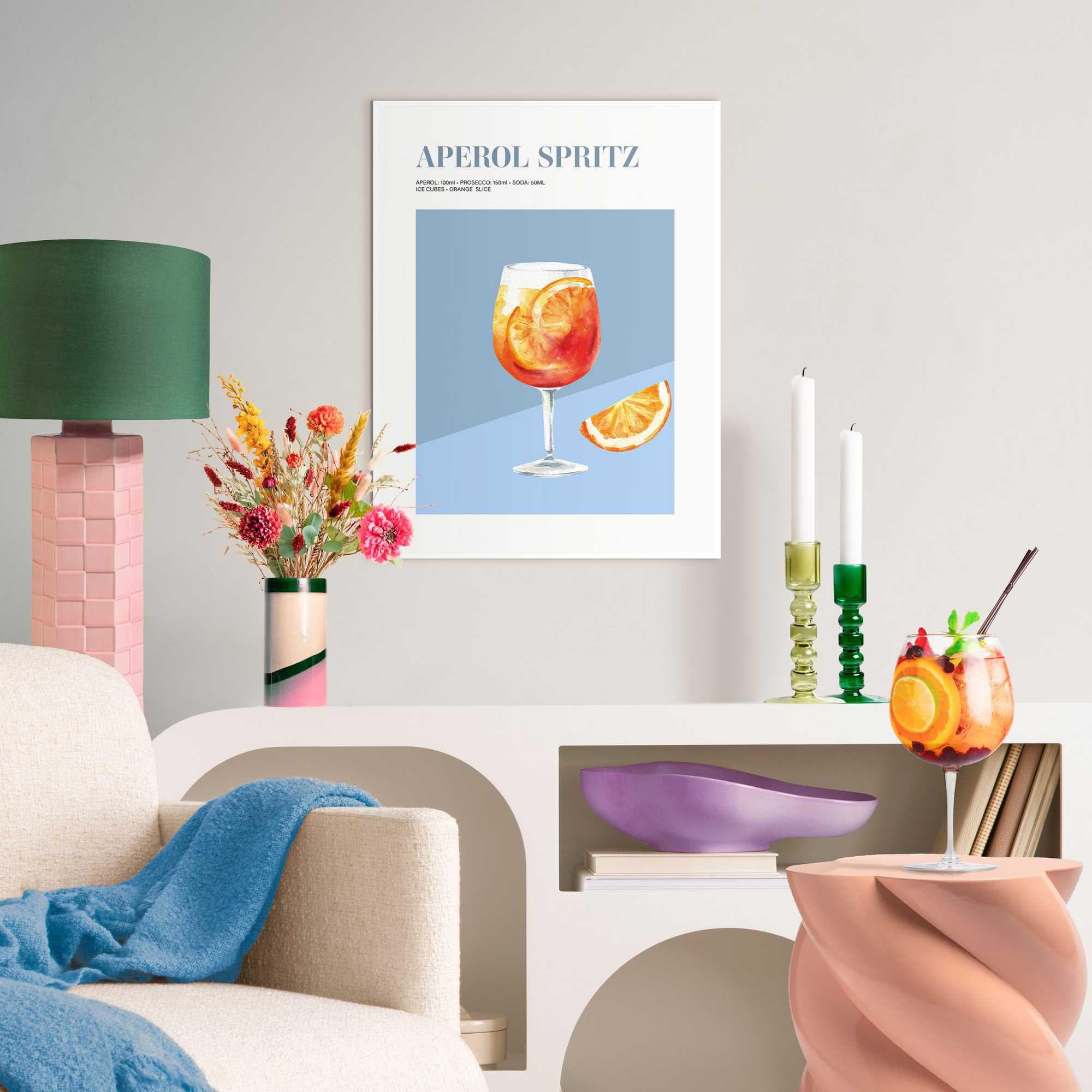 Bild mit Rahmen REINDERS Aperol Spritz Orange 30x40 cm