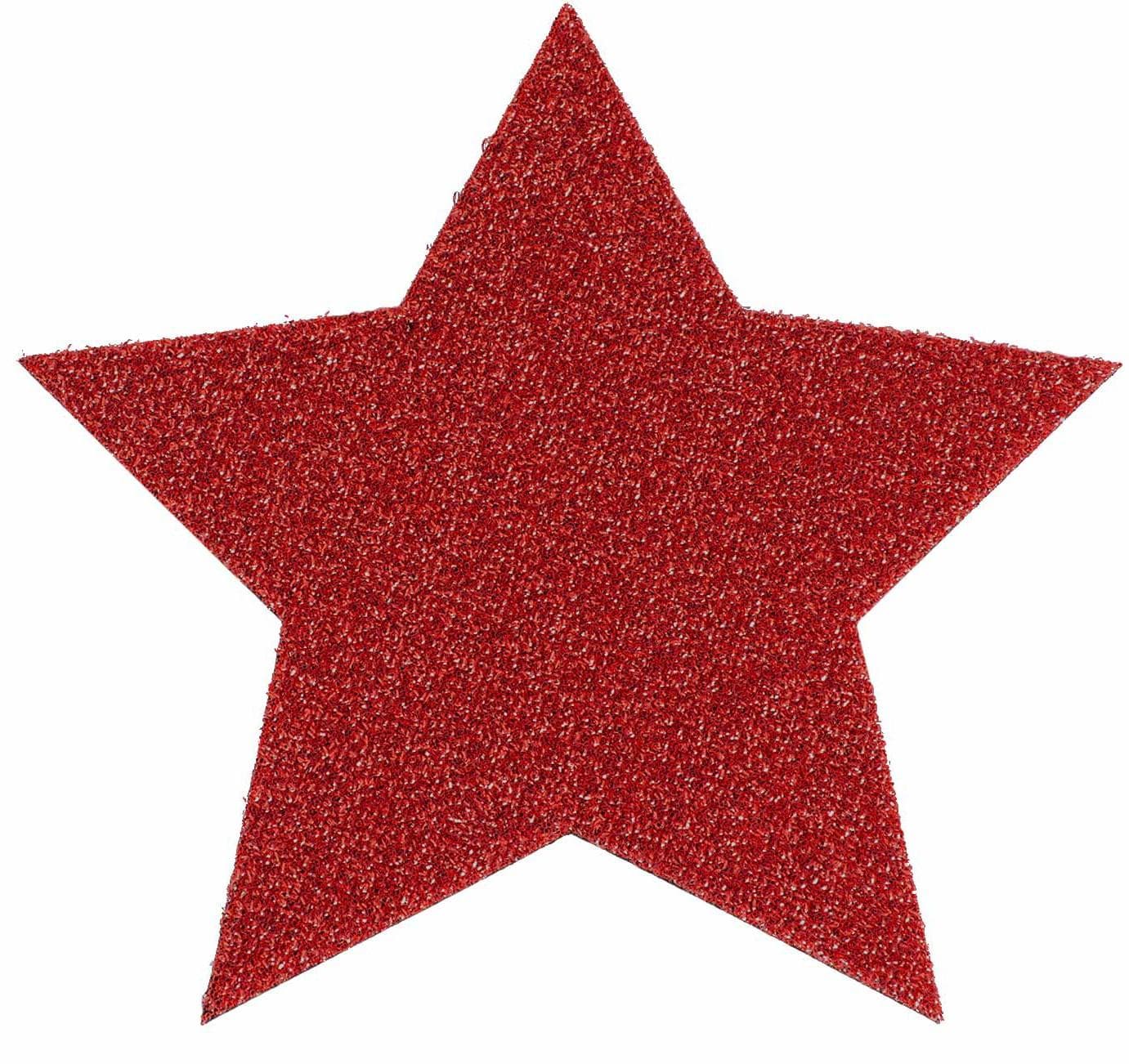 Platzset Stern rot Glitzer 16,5 cm Weihnachtsdeko