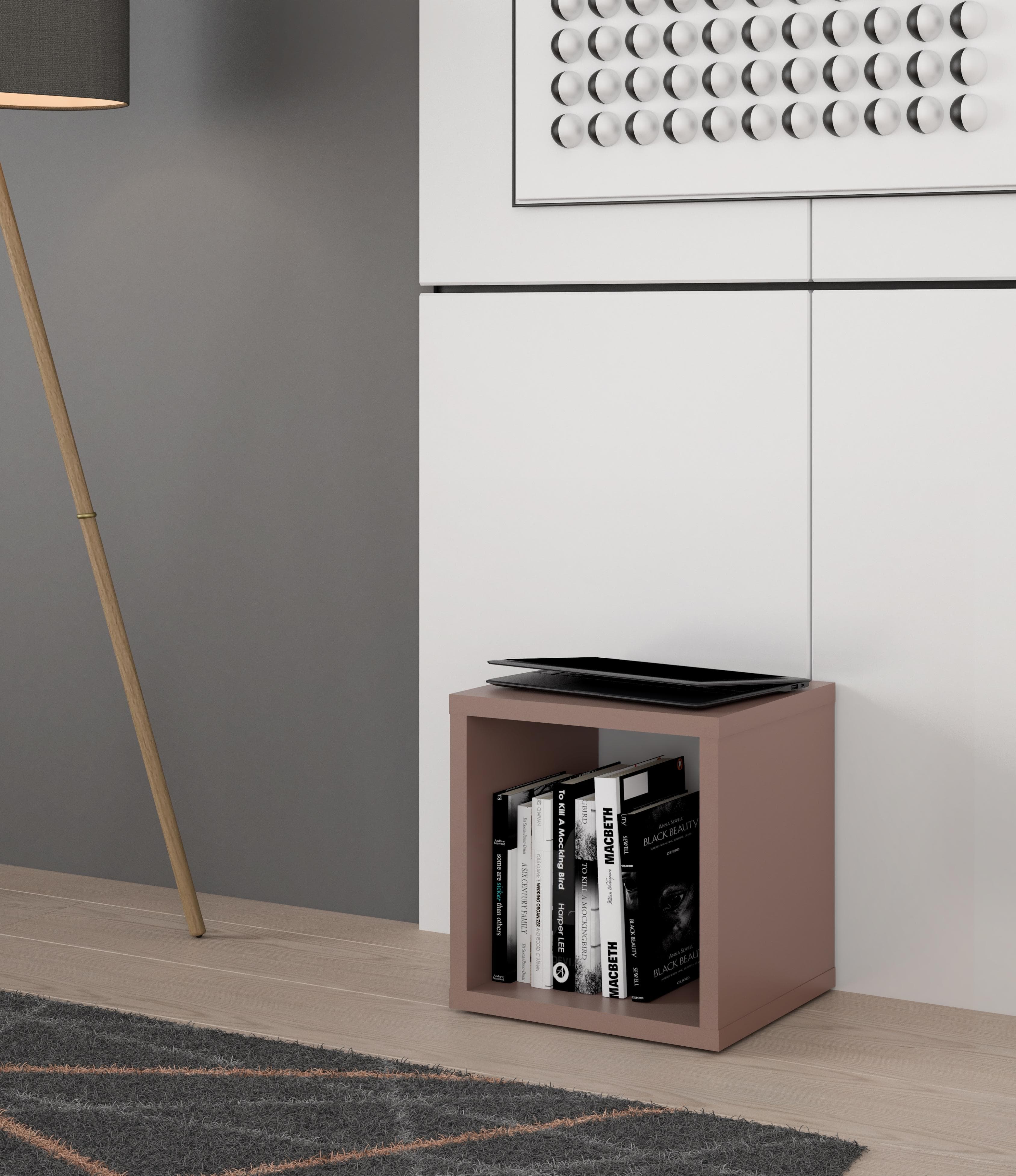 FORTE Regalwürfel - Robustes Spanplatten-Regal in Weiß/Grau