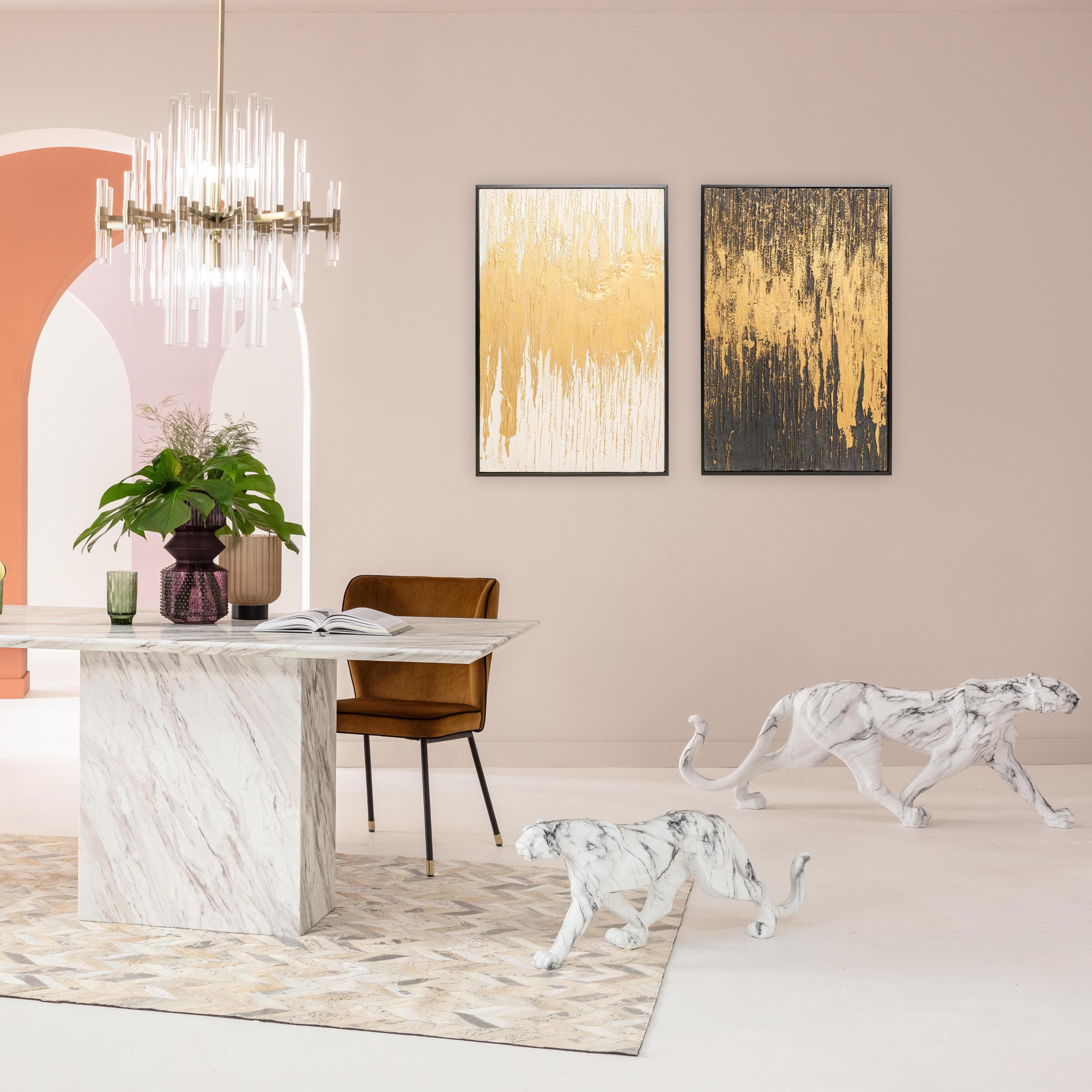 KARE DESIGN Gerahmtes Bild Abstract Gold 80x120 cm