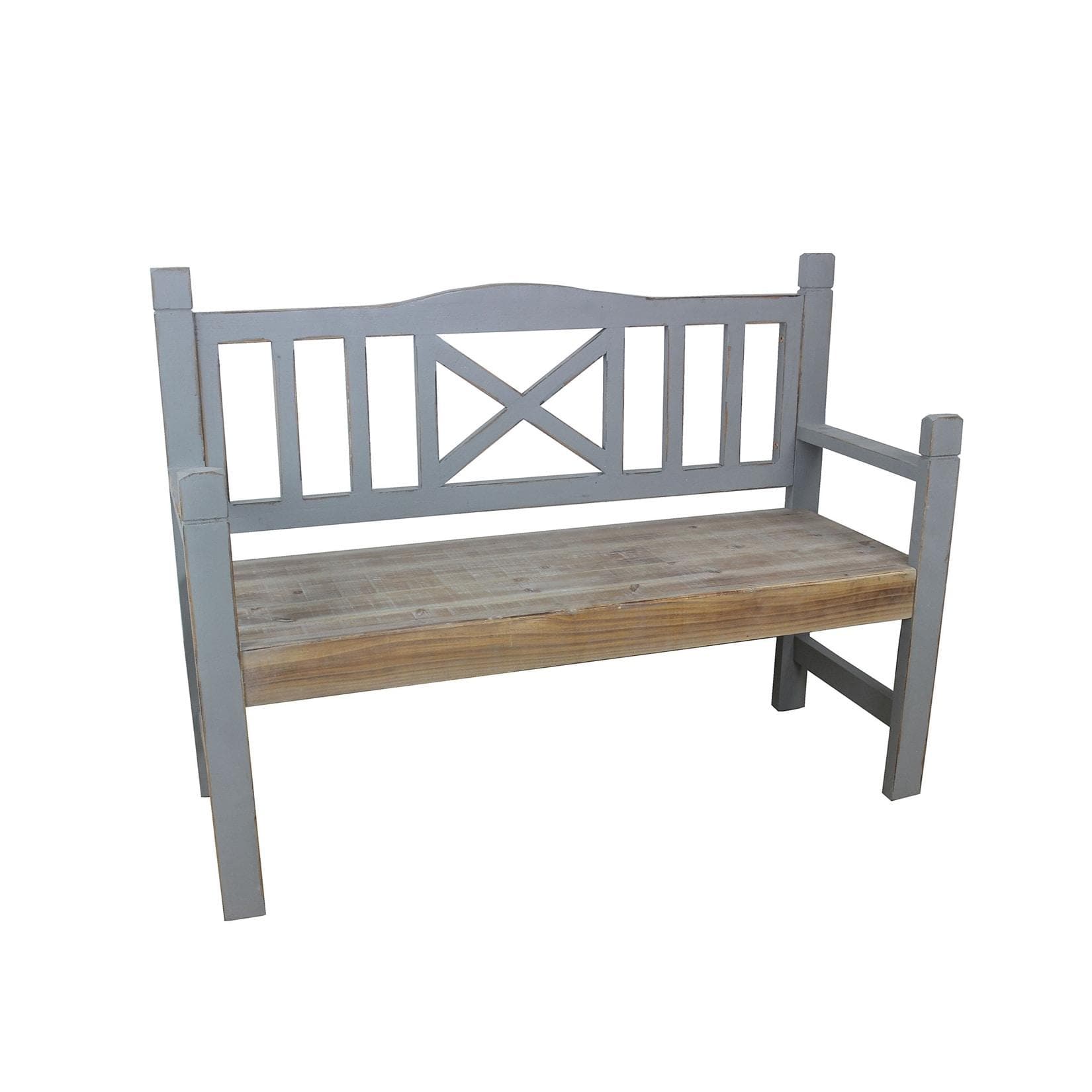 HTI-Line Gartenbank Senja 2 Holzbank Landhausstil Vintage