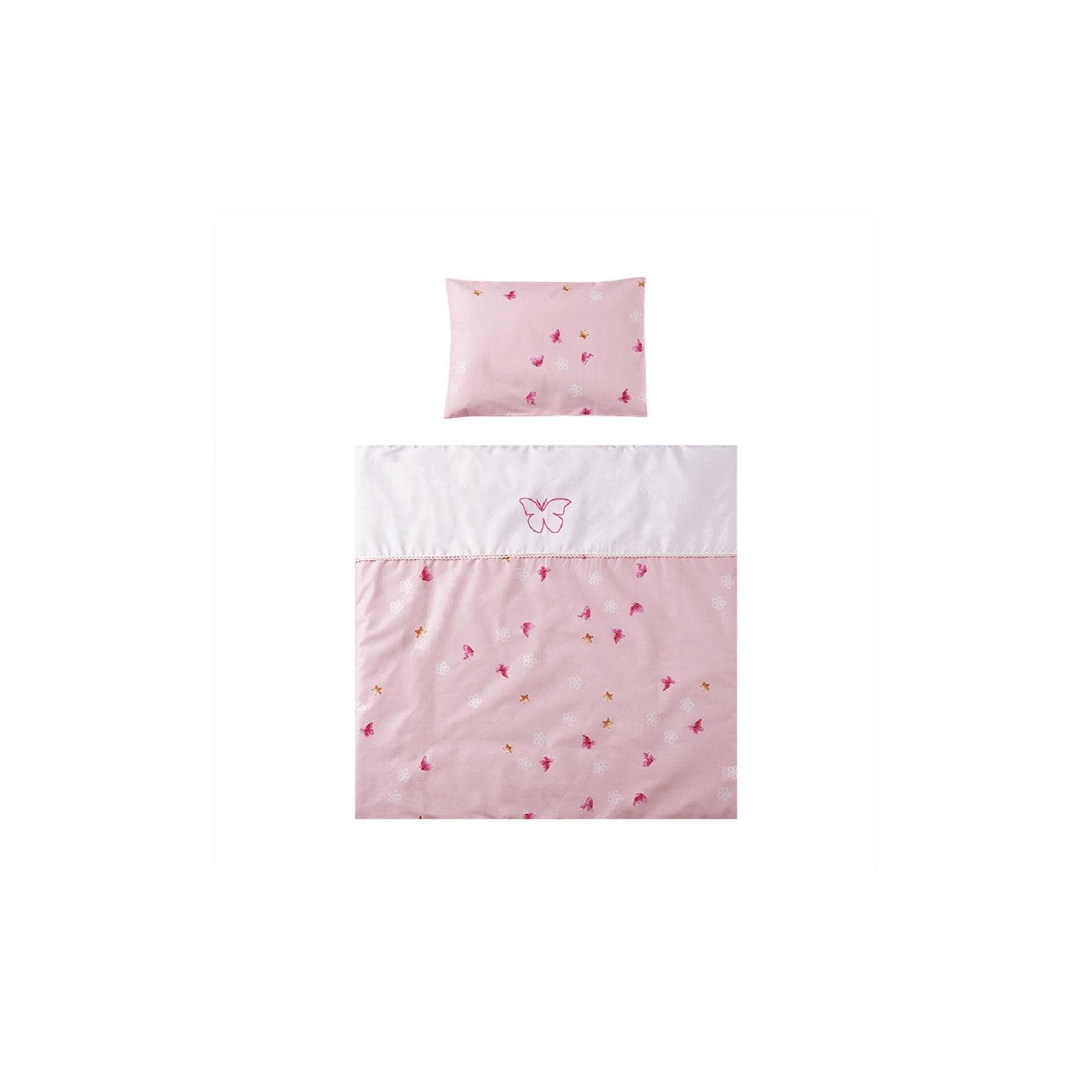 Lorelli Baby-Bettwäsche Set 7-tlg. Rosa Himmel Schmetterlinge