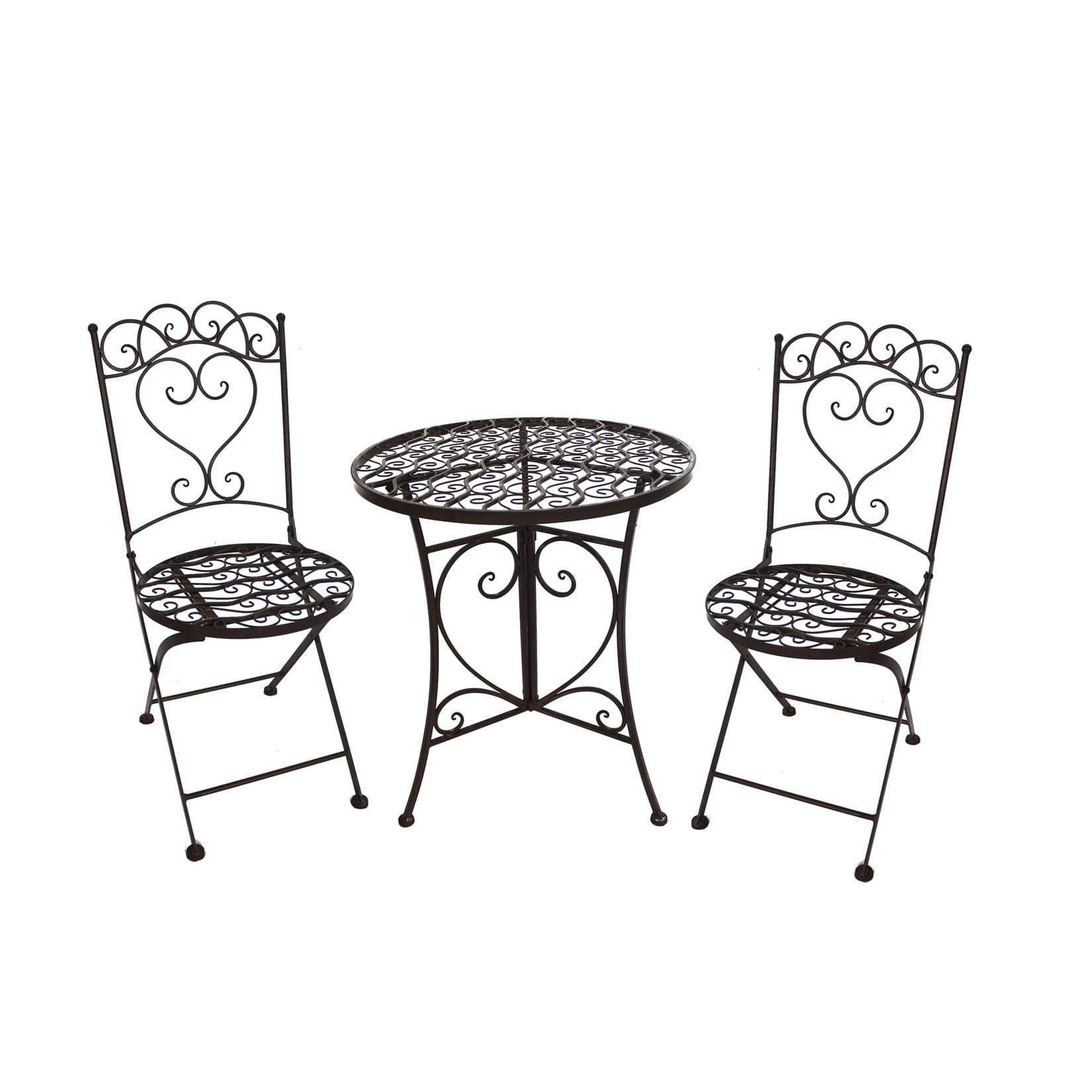 HTI-Living Gartentisch Curly Braun mit 2 Stühlen