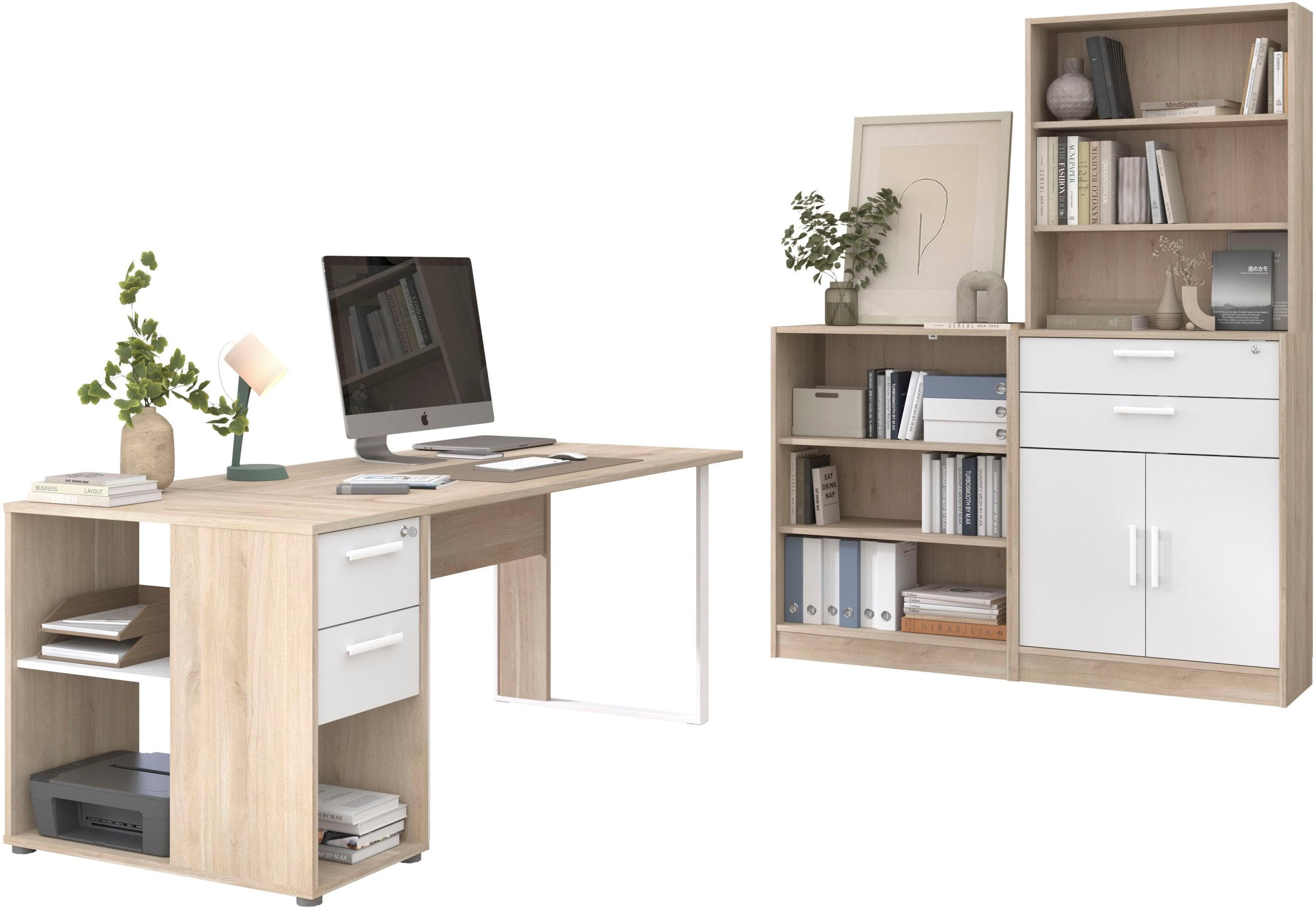 Büromöbel-Set PARISOT 'Start Up' weiß Japanische Eiche