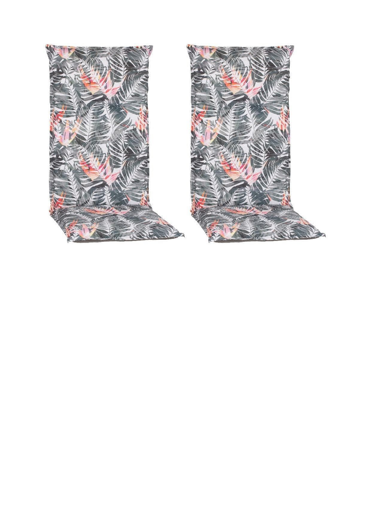 Tamky Hochlehner Auflagen 2er-Set Grau/Rot Textil