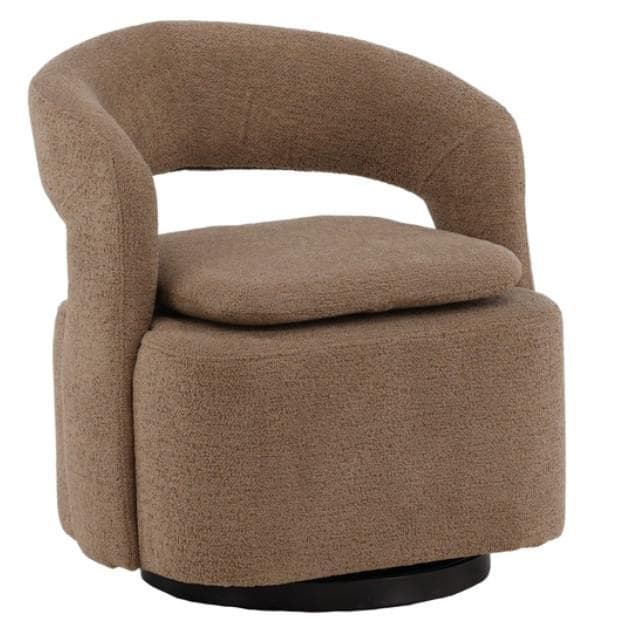 Cocktailsessel Laurel in Beige mit Bouclé-Optik