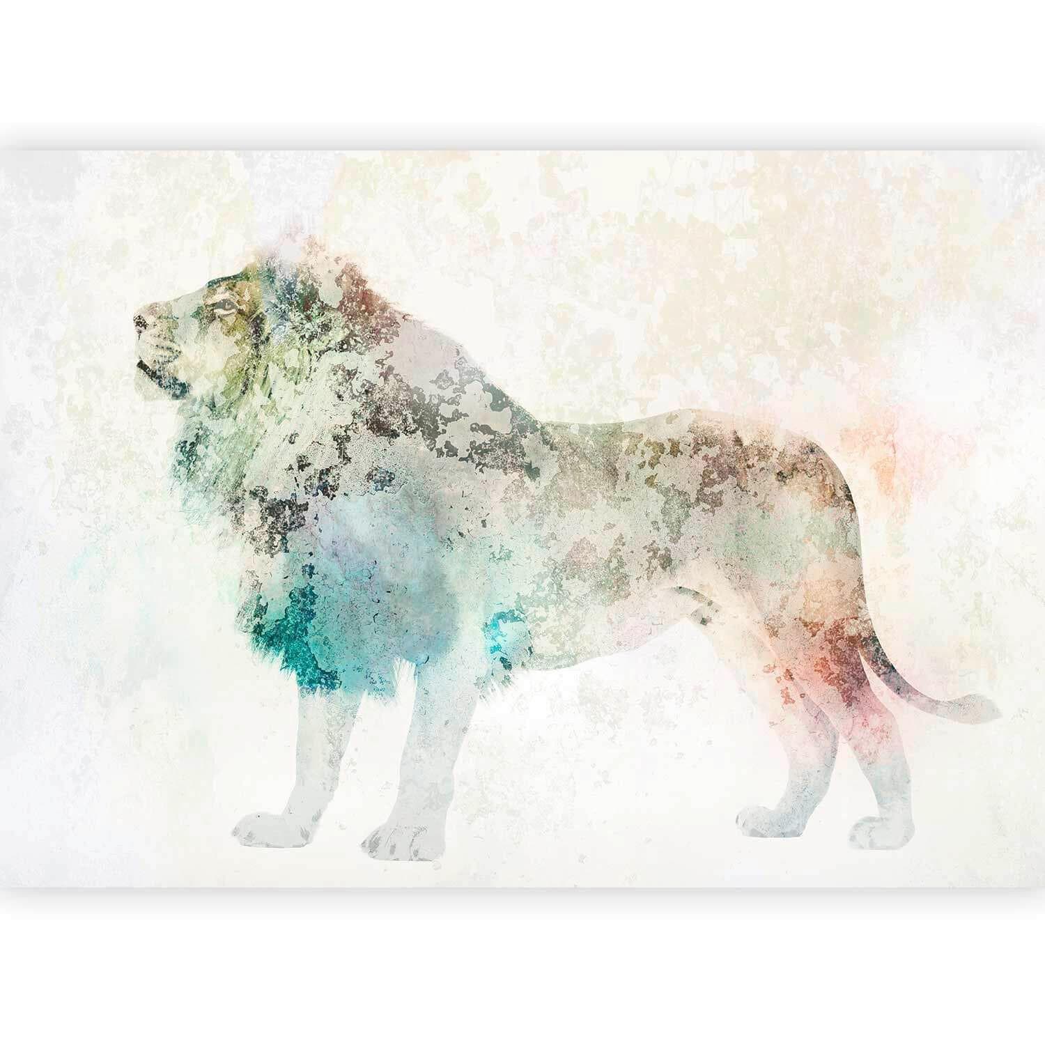 Artgeist Fototapete King of the Animals Multicolor/Weiß