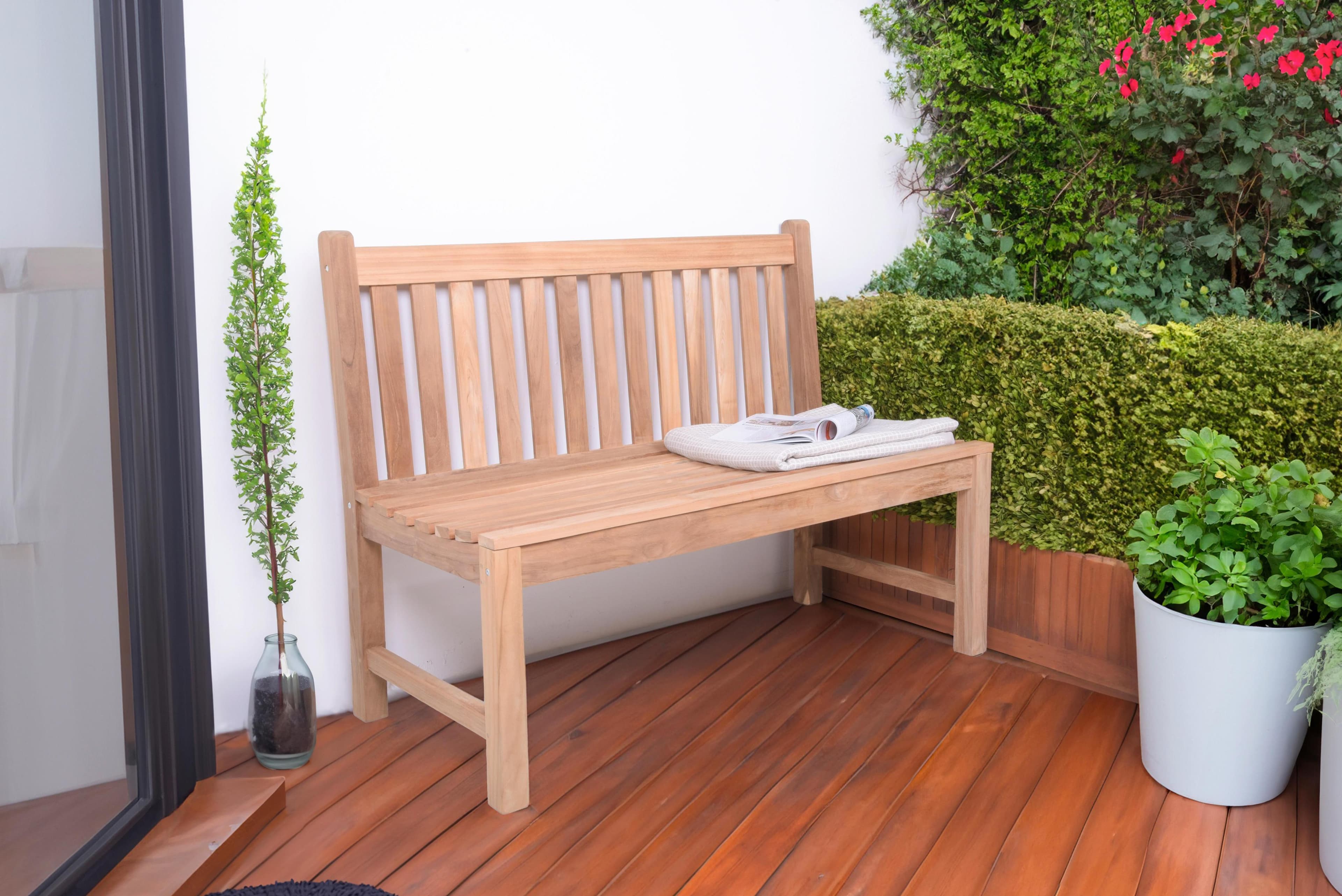 Gartenbank Solo Teak 2-Sitzer Braun