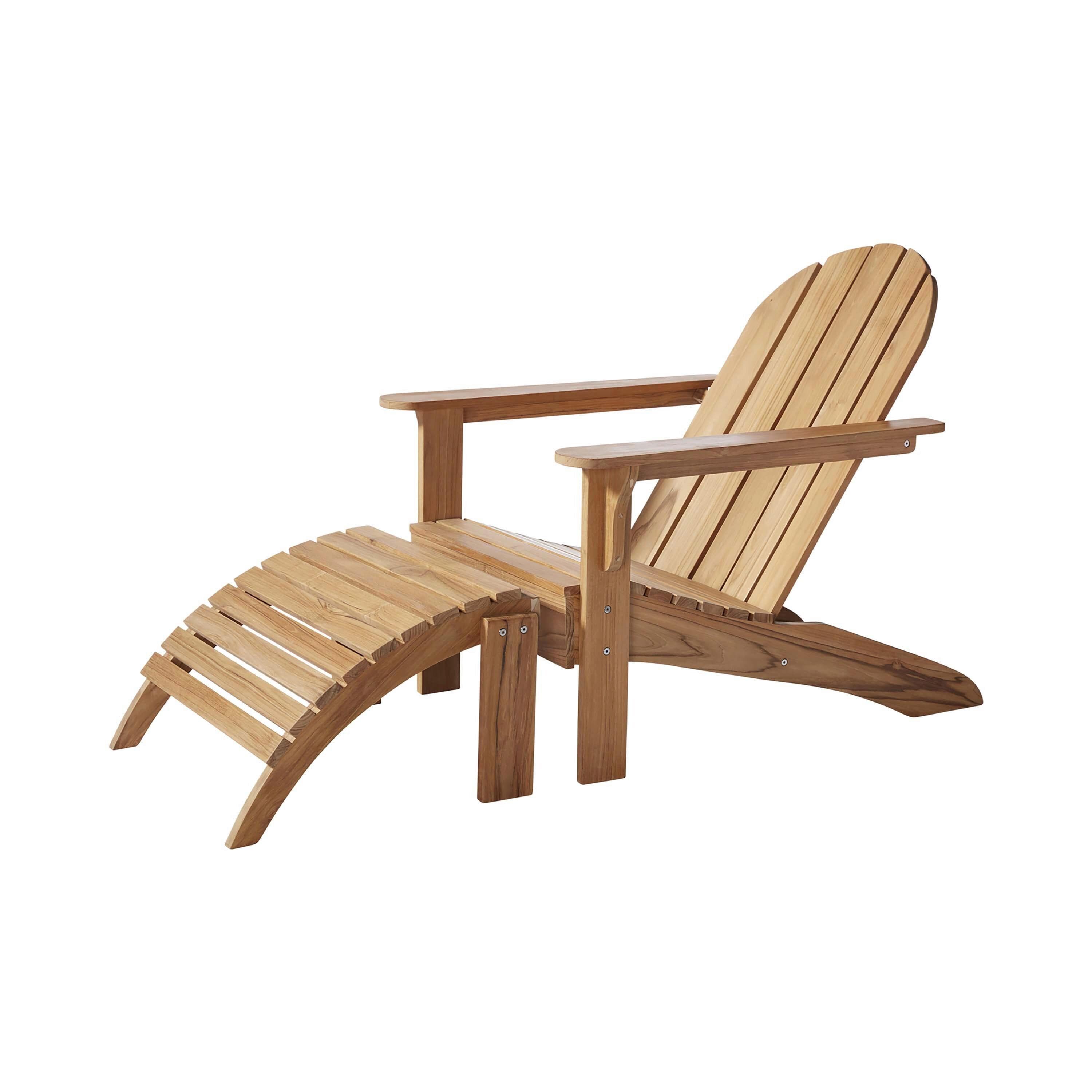 Adirondack Gartenliege Teakholz mit Hocker