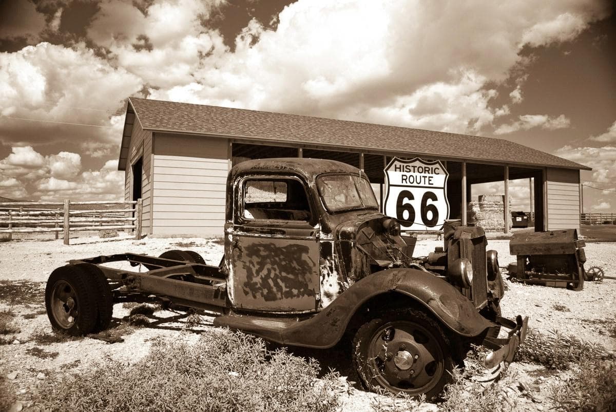 PAPERMOON Fototapete Rosty Truck Vlies Bunt Braun