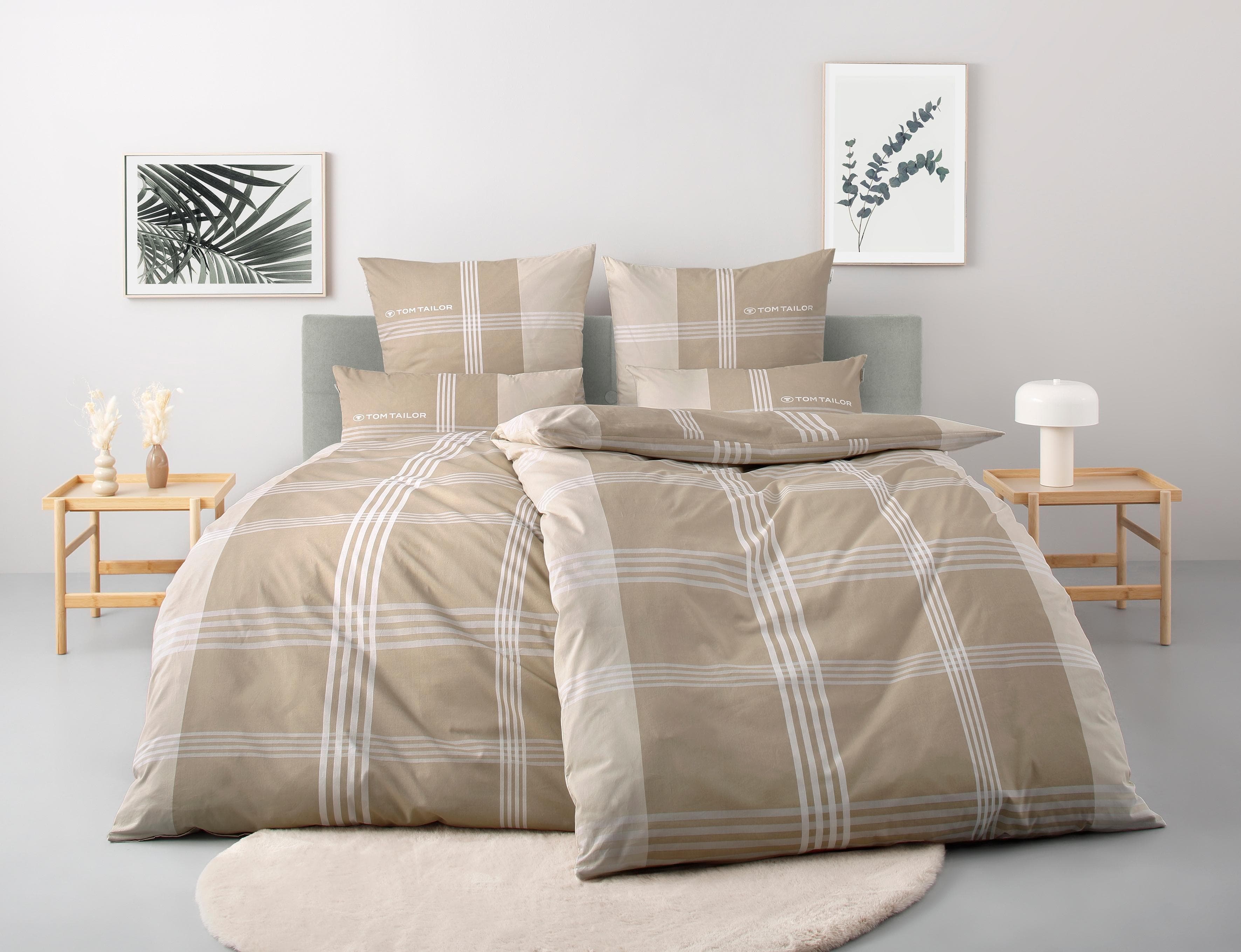 Bettwäsche TOM TAILOR HOME Ole Kariert Taupe