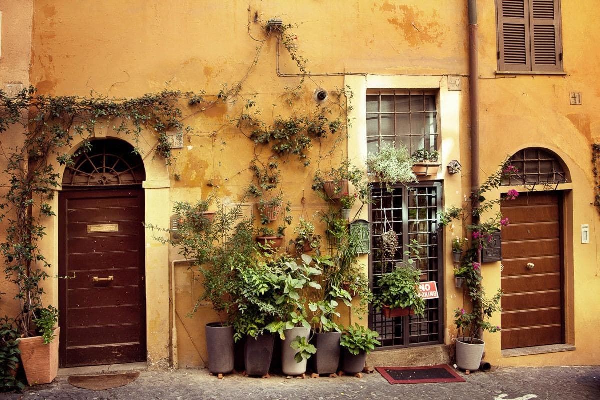 PAPERMOON Fototapete Altstadt-Gasse Italien Vlies Bunt