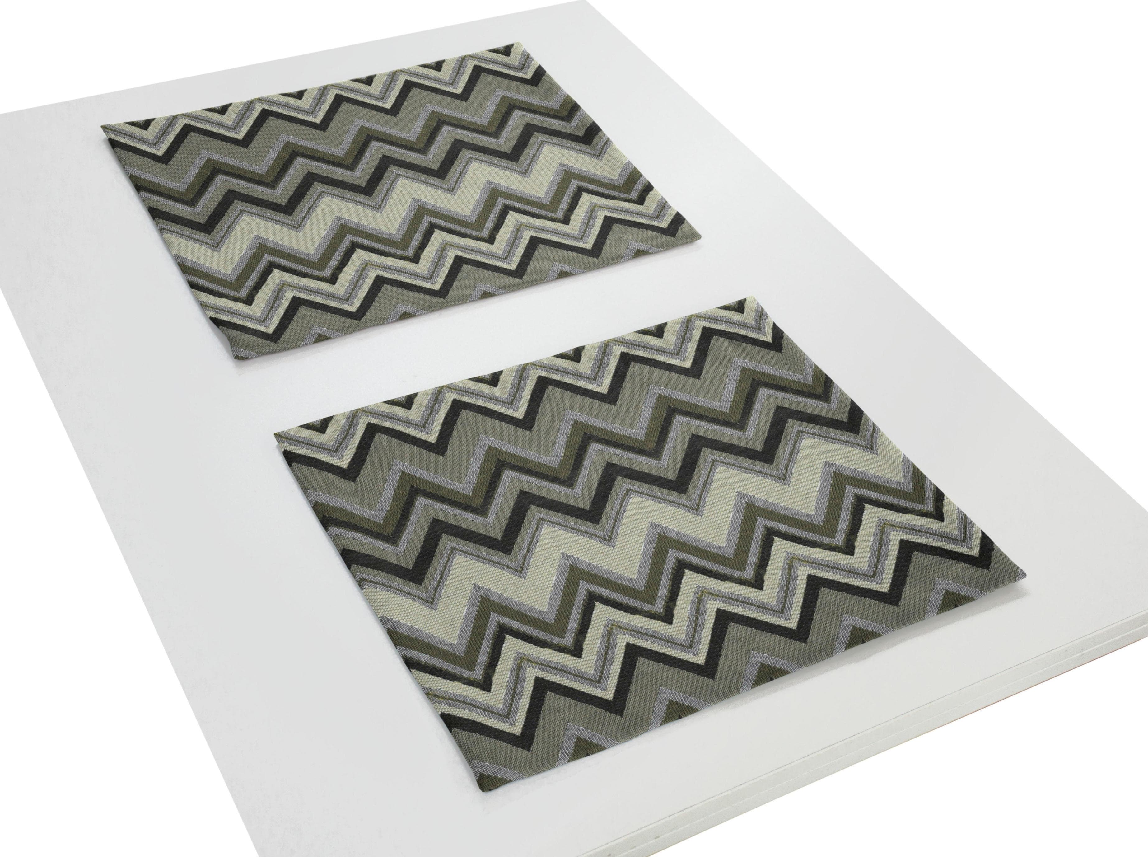 WIRTH Platzset BENEWITZ Moosgrün Jacquard 2er Pack