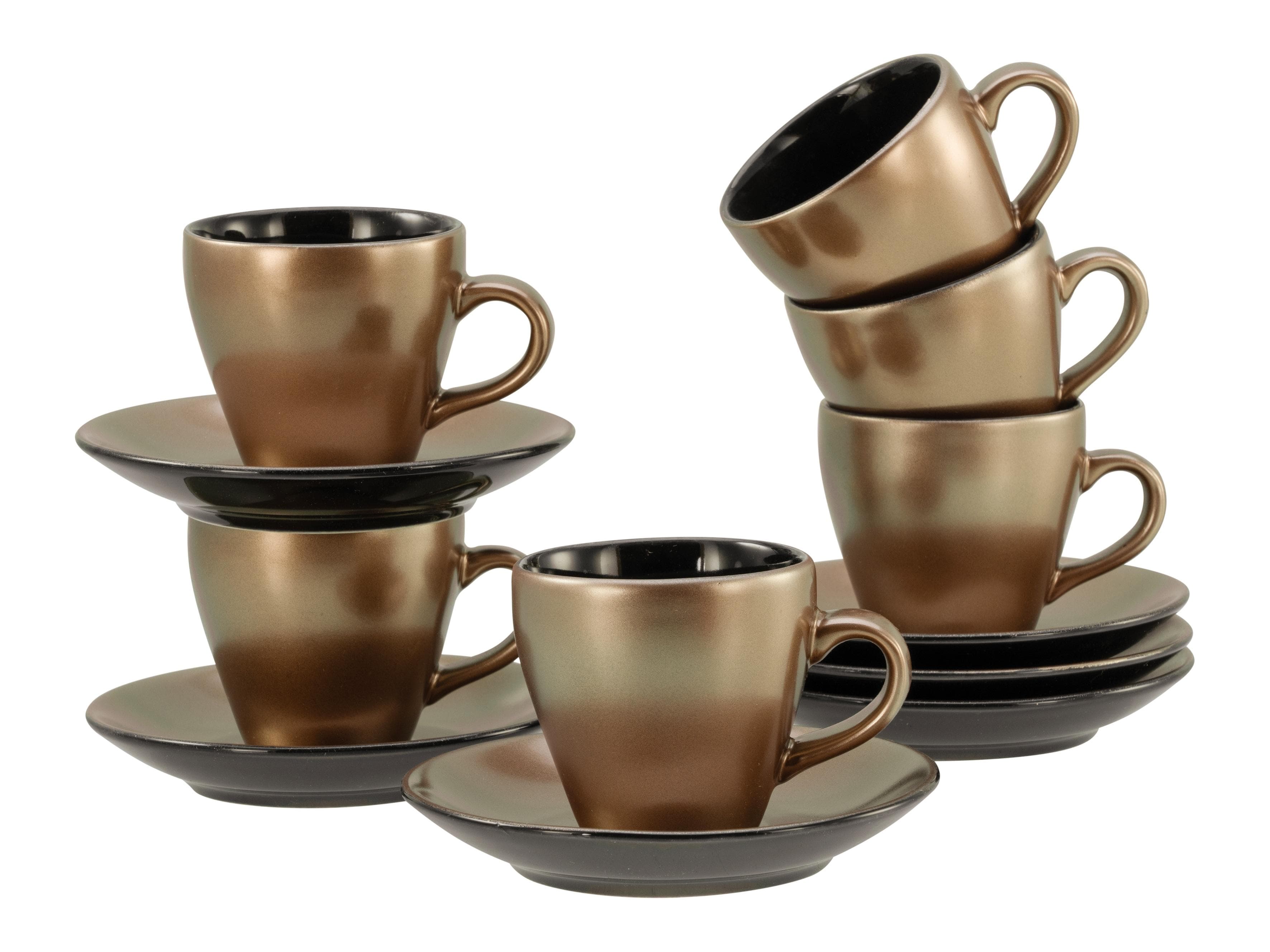 CREATABLE Espressotasse Golden Days Schwarz 12-tlg. Steinzeug
