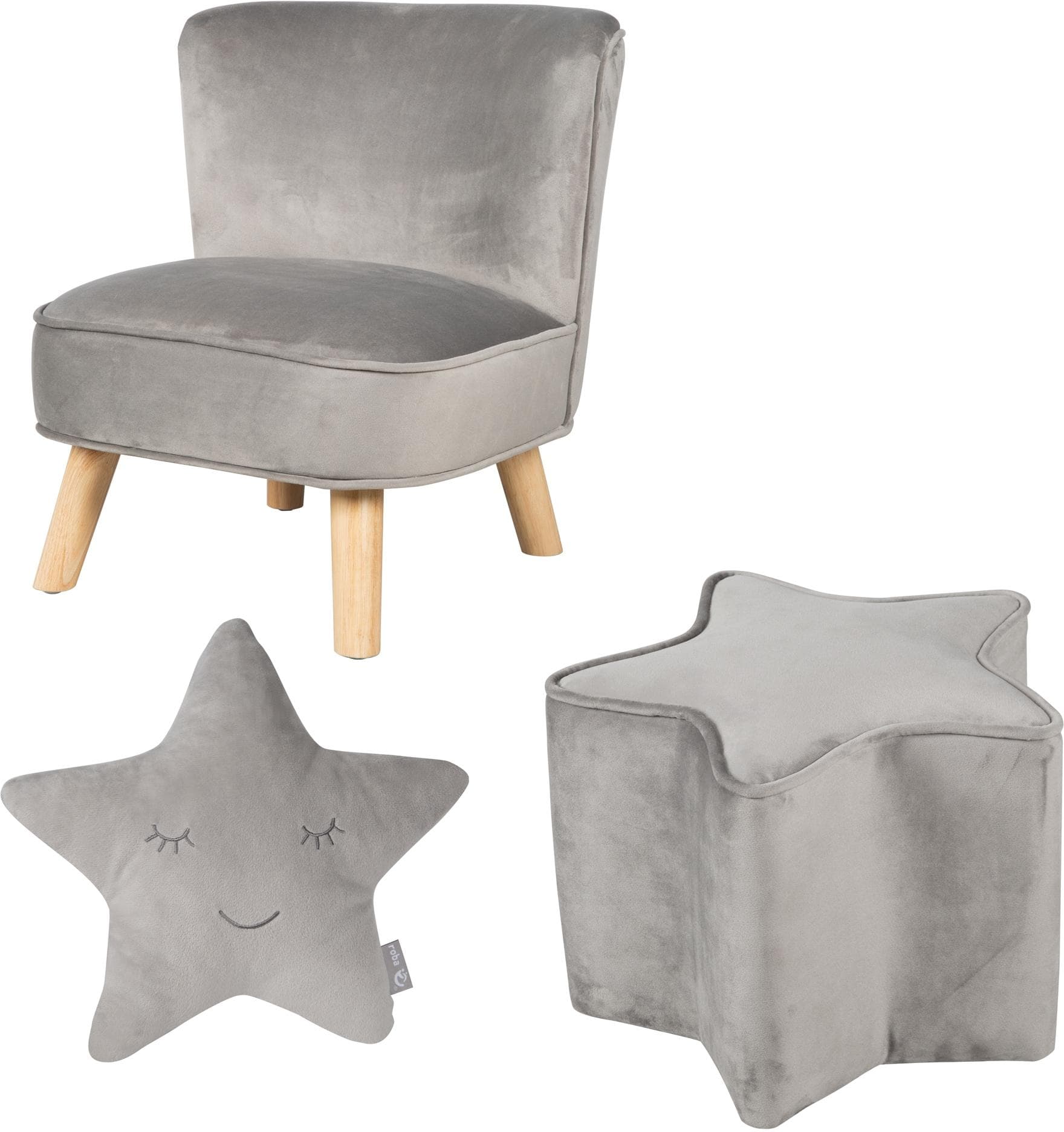 roba Bundle »Lil Sofa« - Kindersitzgruppe Grau Samt