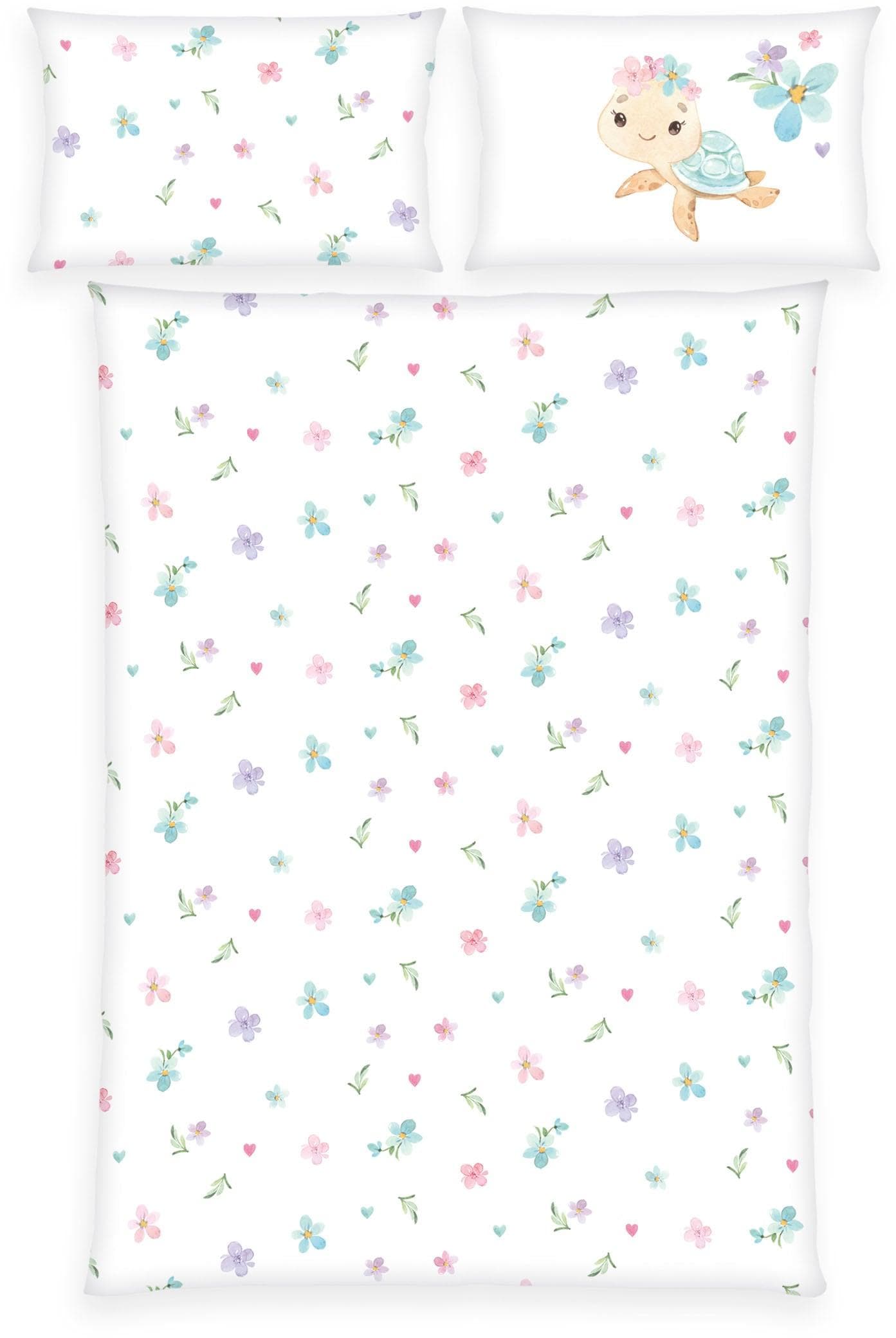 BABY BEST Babybettwäsche Little Turtle Bunt Flanell
