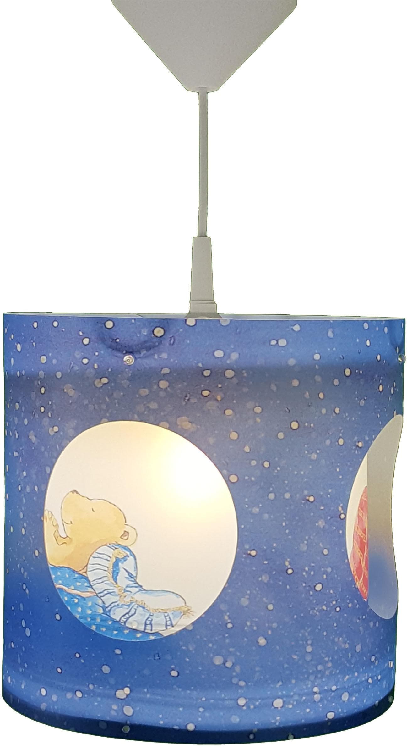 Dreh-Pendelleuchte Bärchen Blau Solarbetrieben