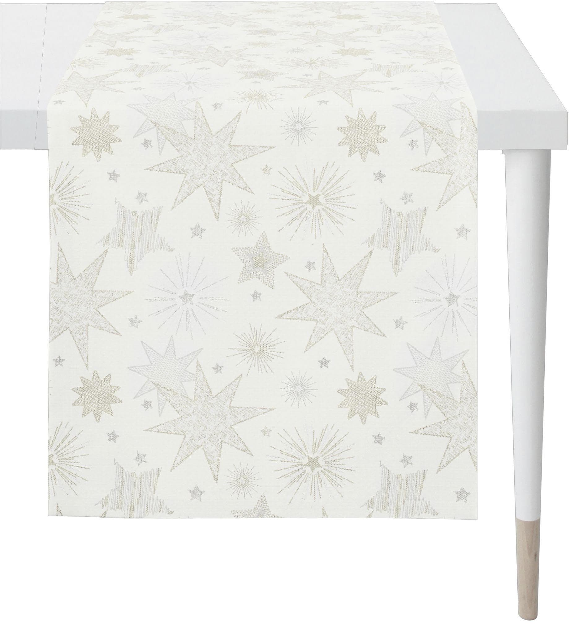 APELT Tischläufer 3755 Beige Jacquardtechnik