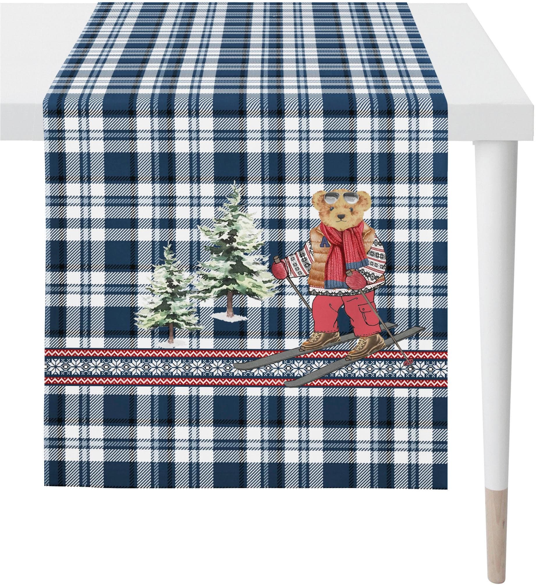 Apelt Tischläufer 5802 Blau Winterwelt Motiv