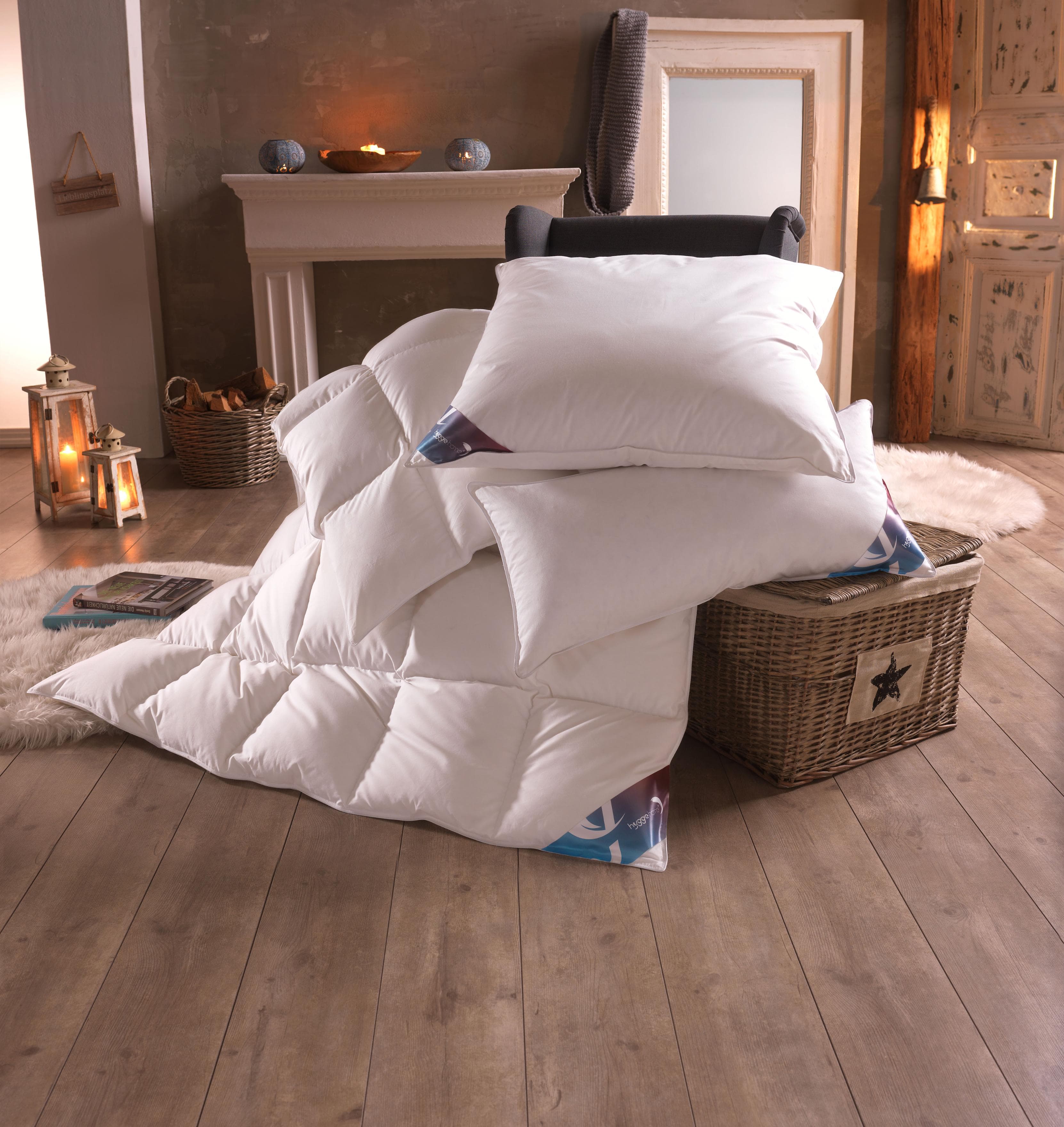 HAEUSSLING Federkopfkissen Luxus Hygge Weiß 40x80 cm