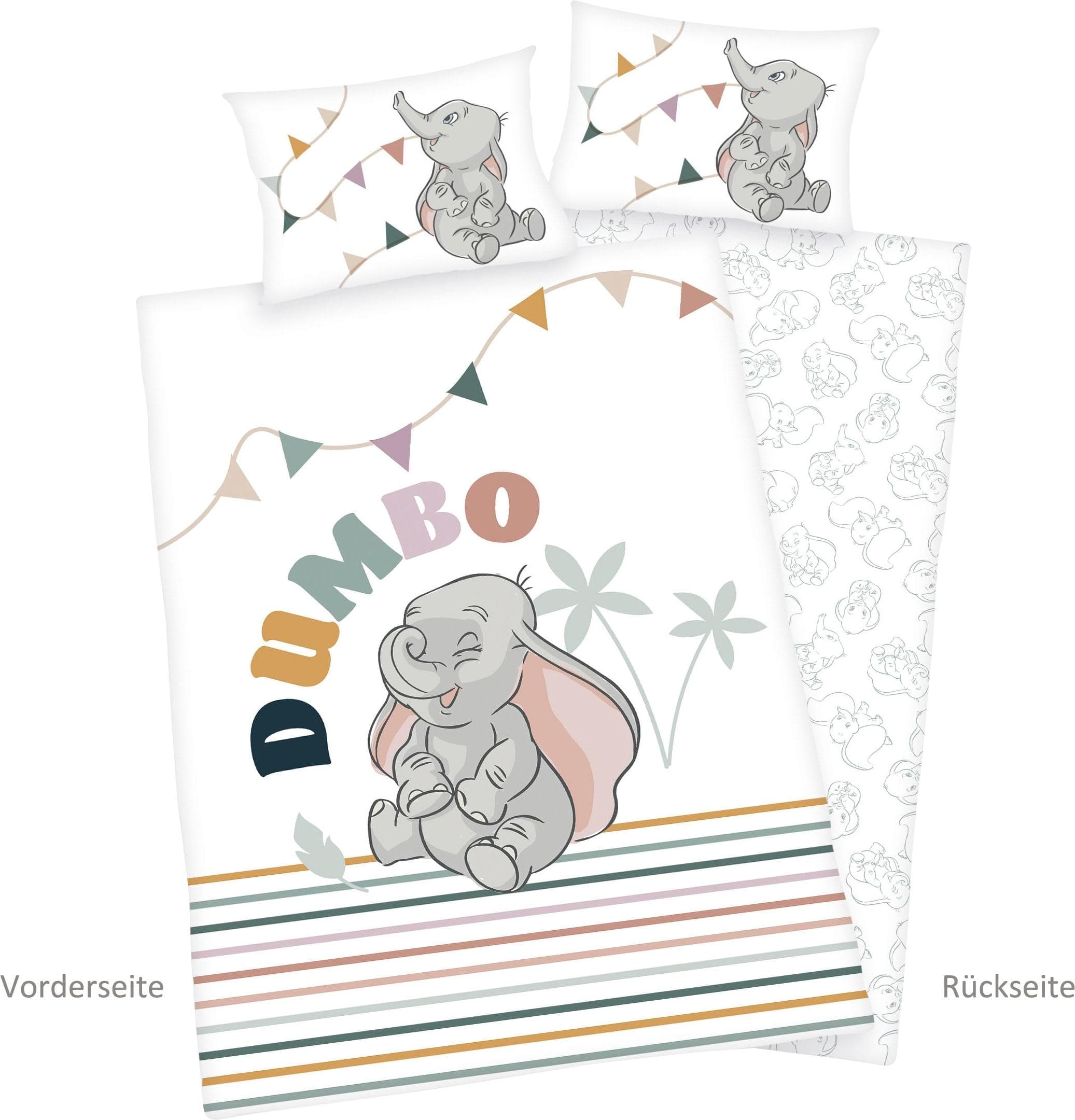 Disney Babybettwäsche Dumbo Flanell Bunt