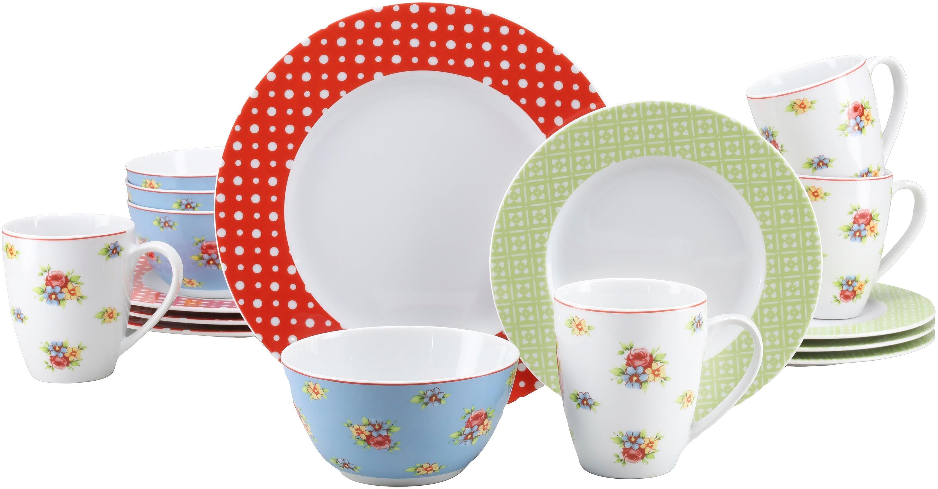 Creatable Kombiservice Multicolor 16-teilig Keramik