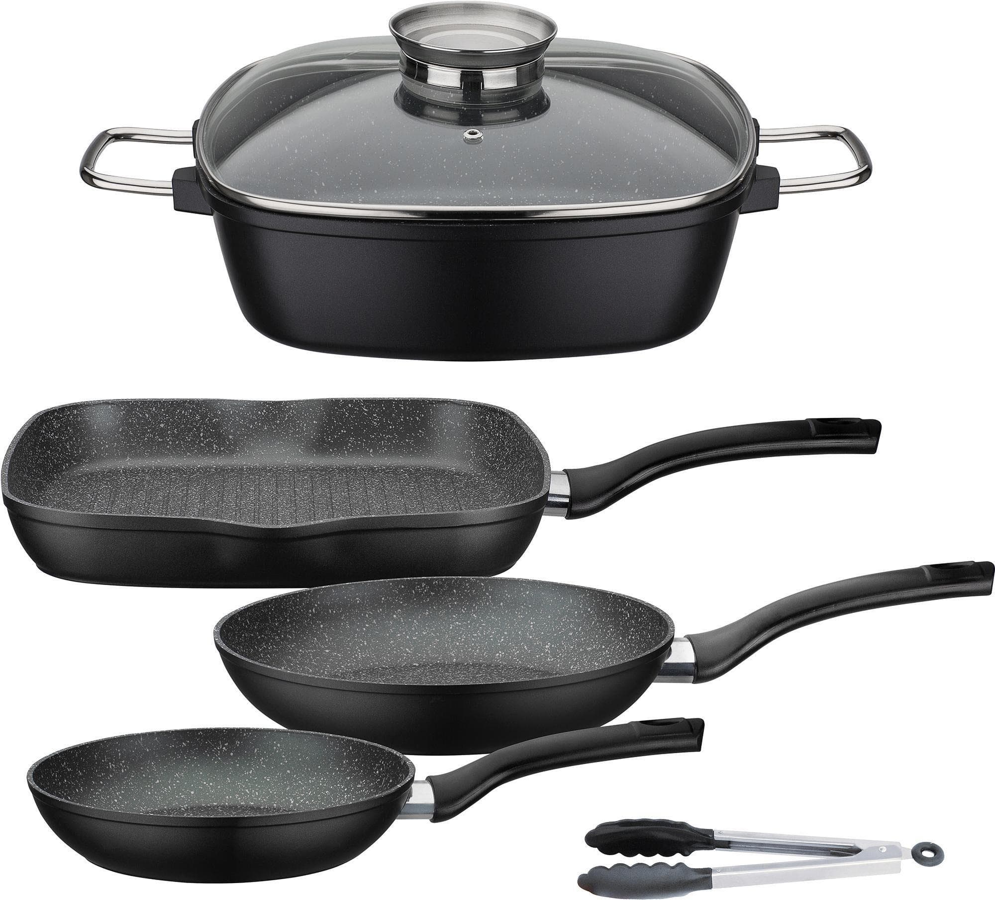 GSW Topf-Set Gourmet Granit 4-teilig Schwarz Induktion