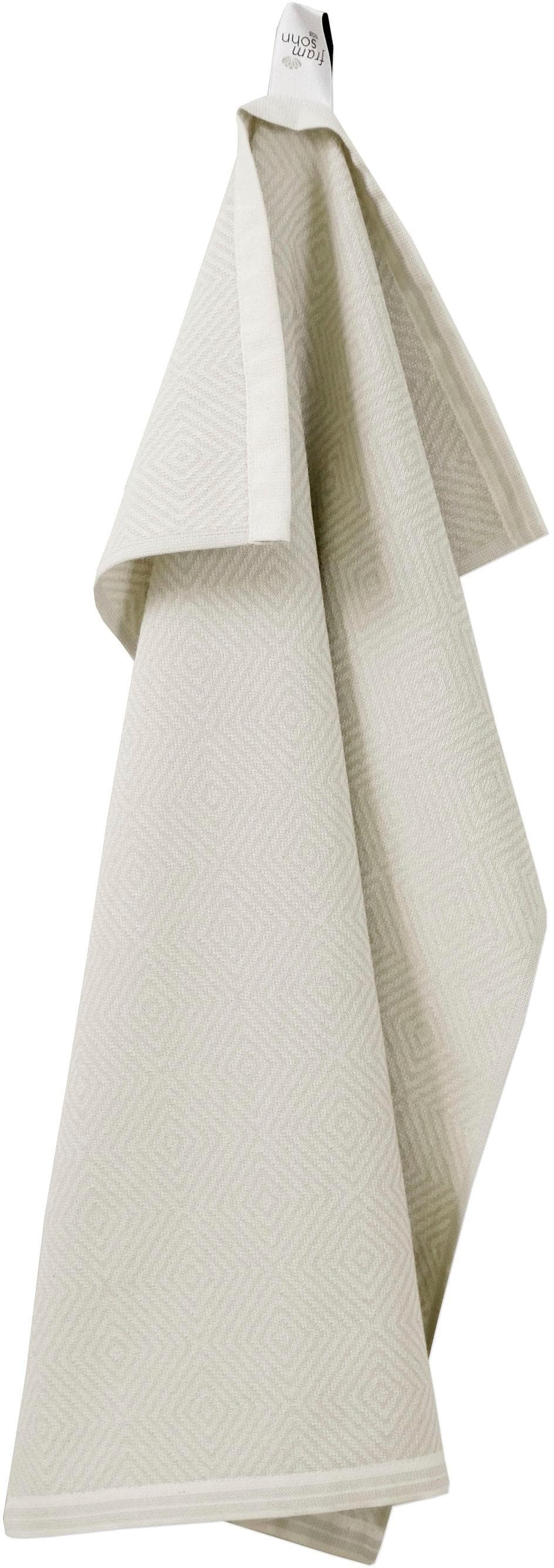 Framsohn Frottier Geschirrtuch Modern Kitchen Raute Beige 100% Baumwolle