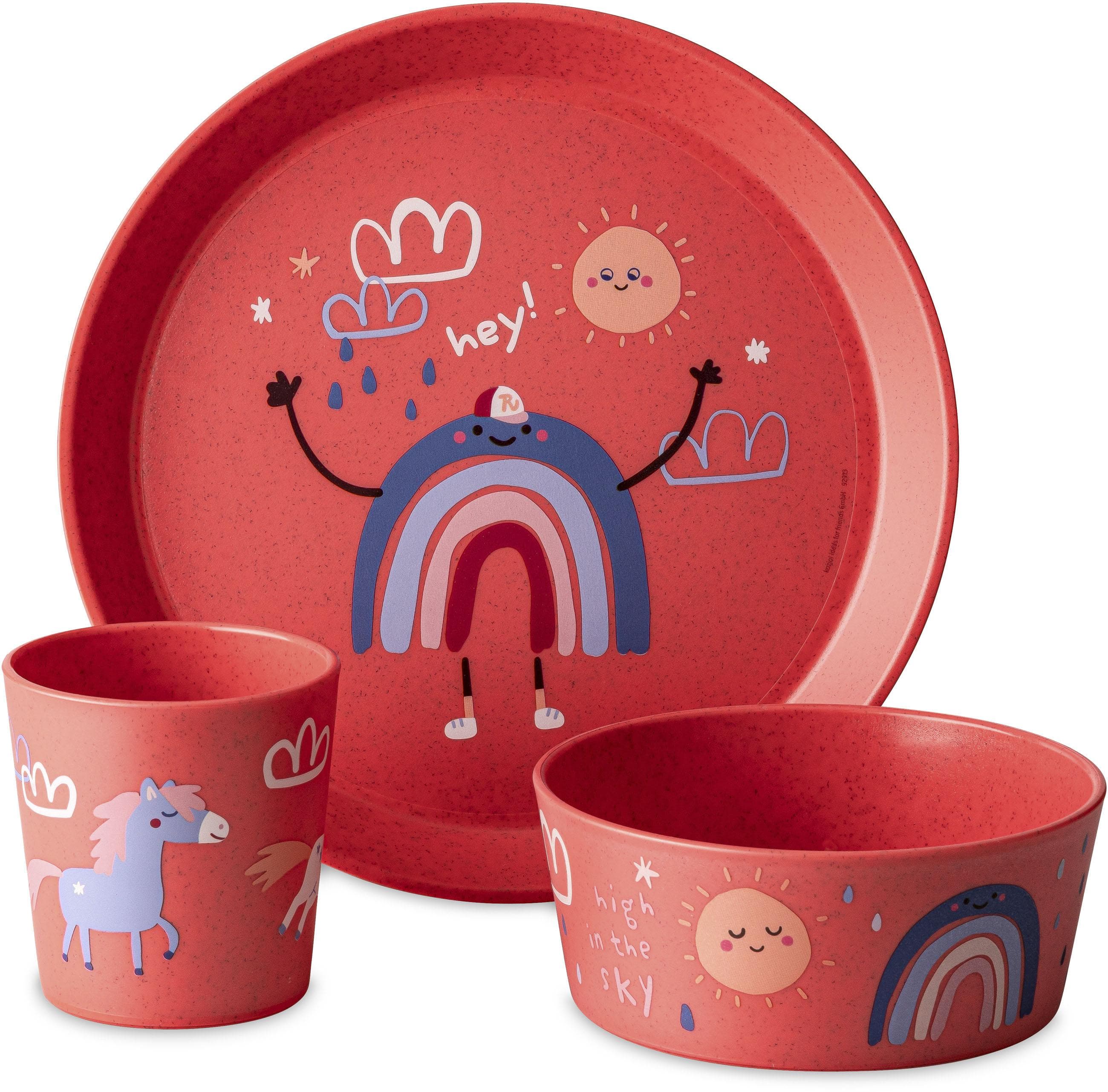 KOZIOL Kindergeschirr-Set CONNECT DREAMS Rot 3-tlg. Kunststoff