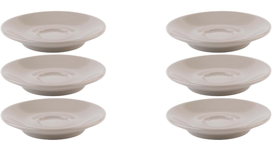 APS Espressountertasse 6er Set Grau Porzellan