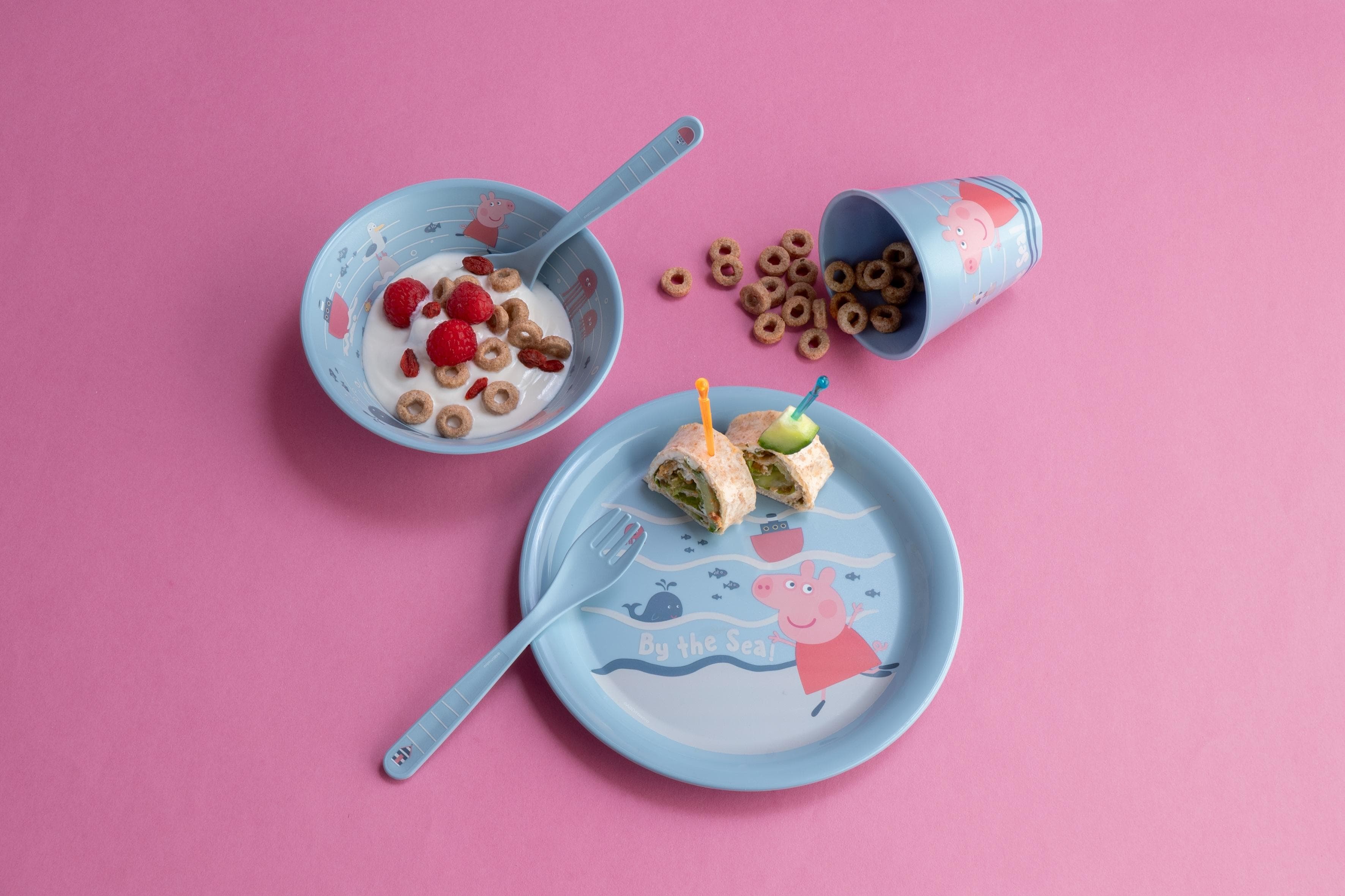 Kindergeschirr-Set Koziol Peppa Pig Blau 4-tlg. Melaminfrei