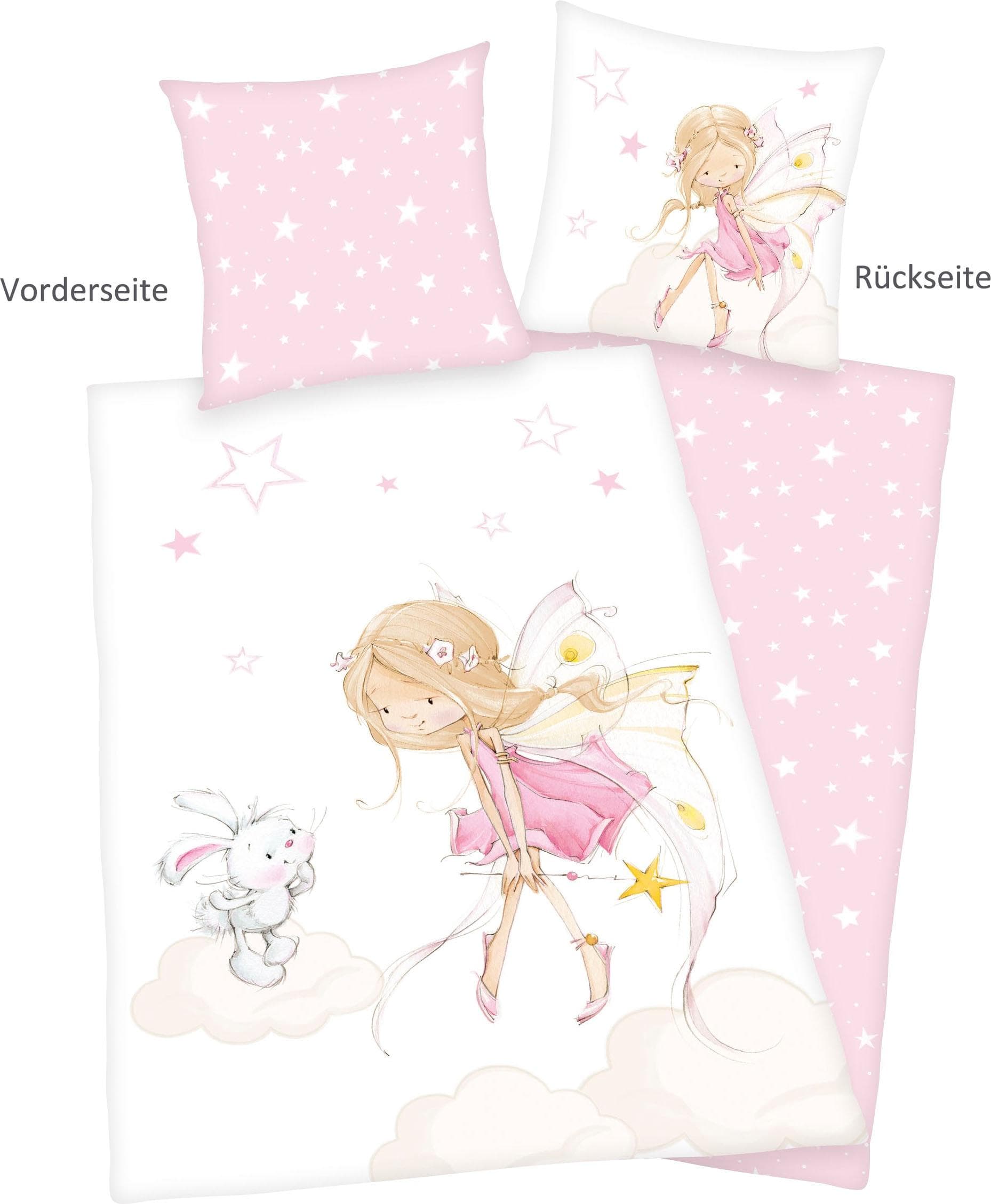BABY BEST Babybettwäsche Little Fairy Rosa Flanell