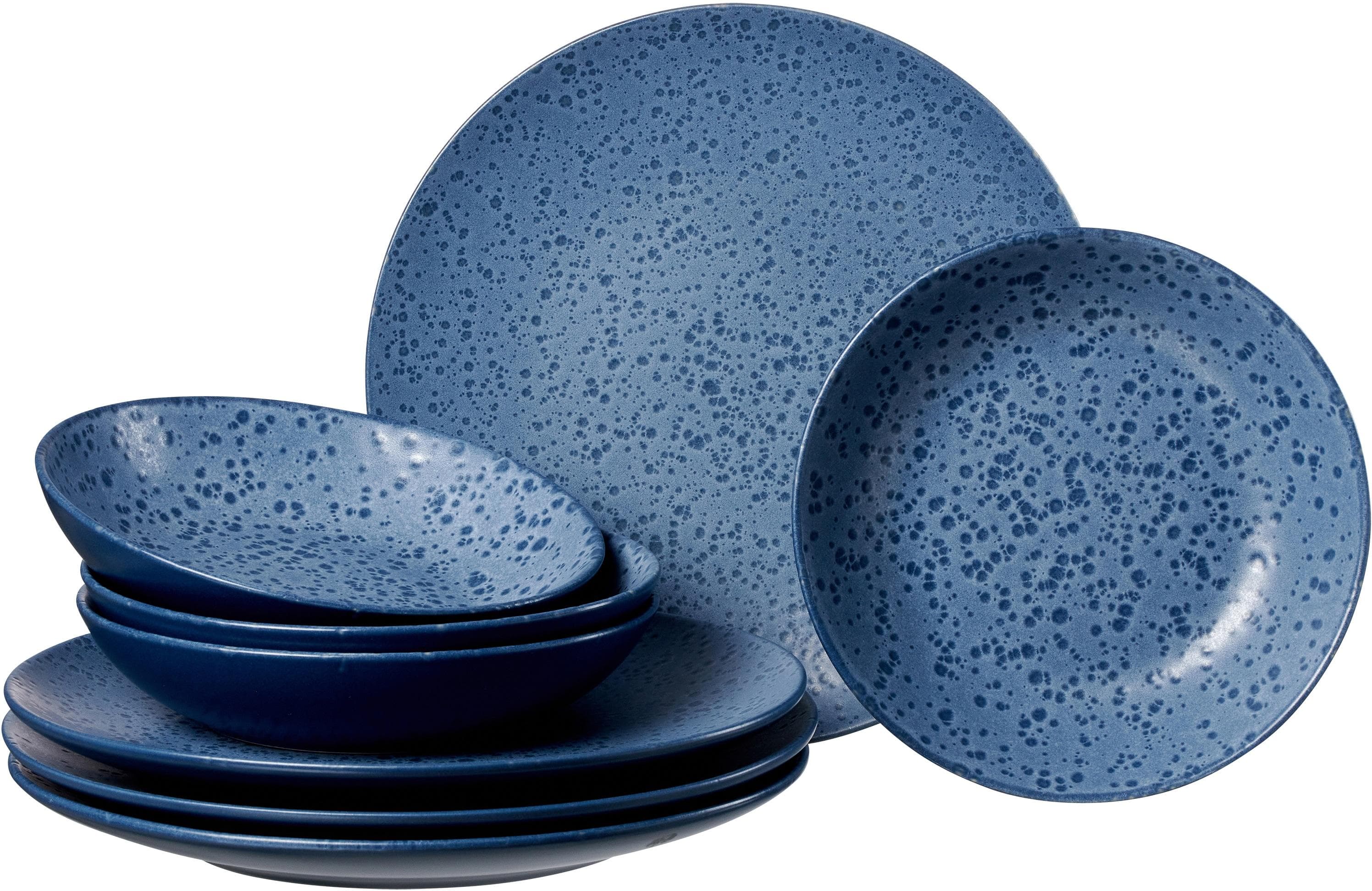 RITZENHOFF & BREKER Tafelservice Kitwe blau 8-tlg. Steinzeug
