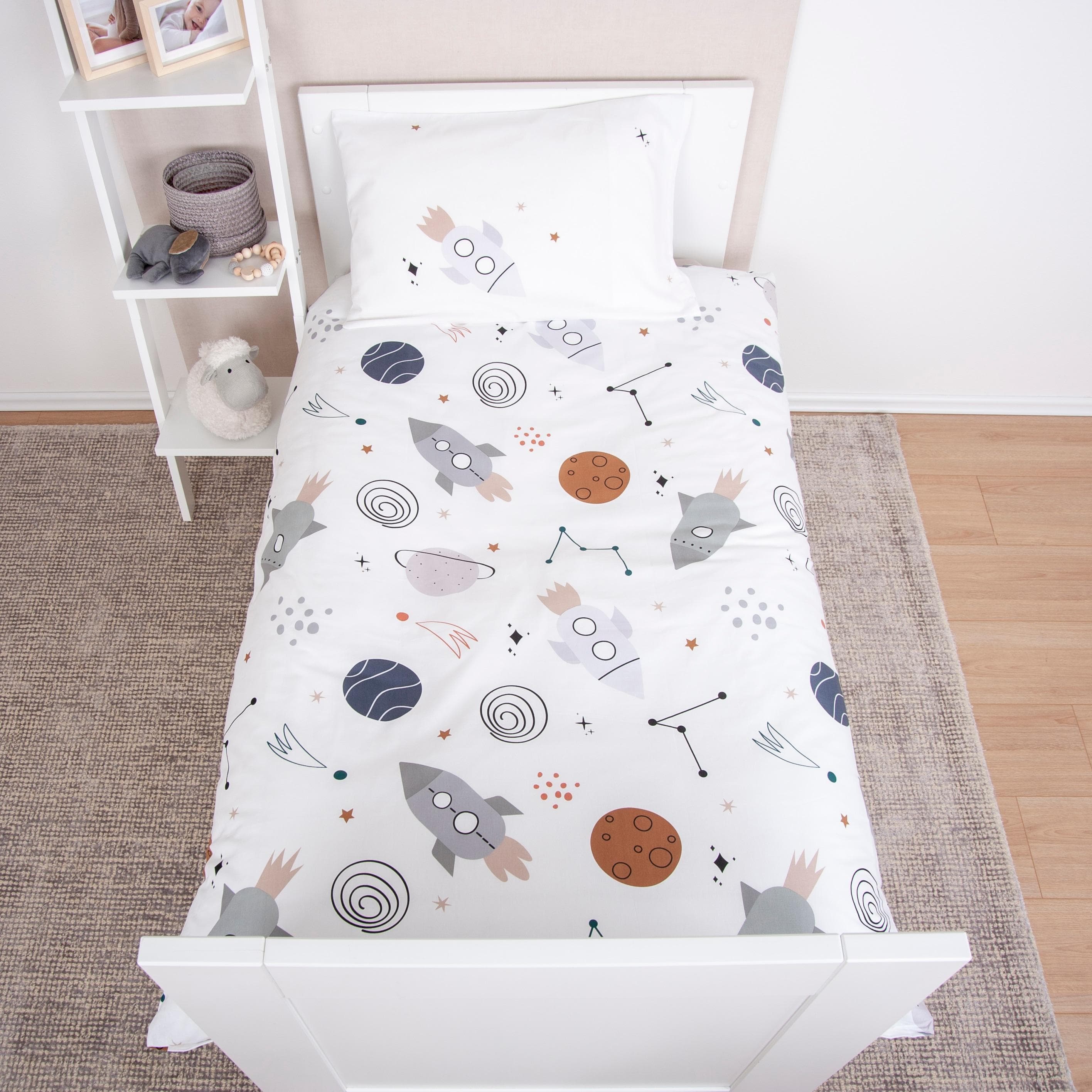 BABY BEST Babybettwäsche Weltall Bunt Renforcé 100% Baumwolle