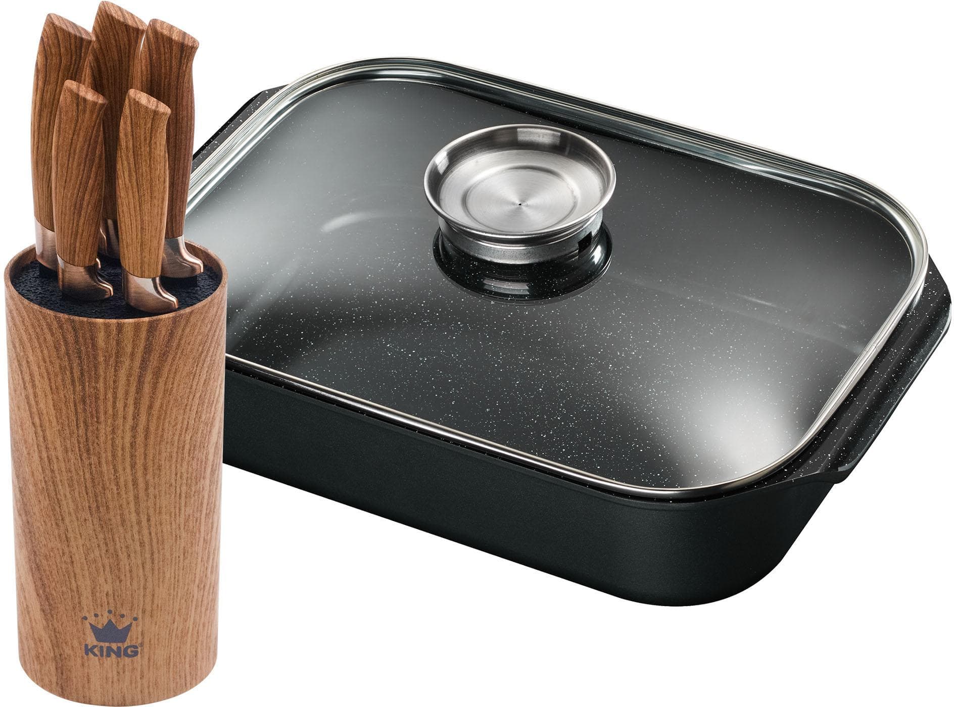 KING Aluguss-Bräter Braun Keramikbeschichtung FUSION