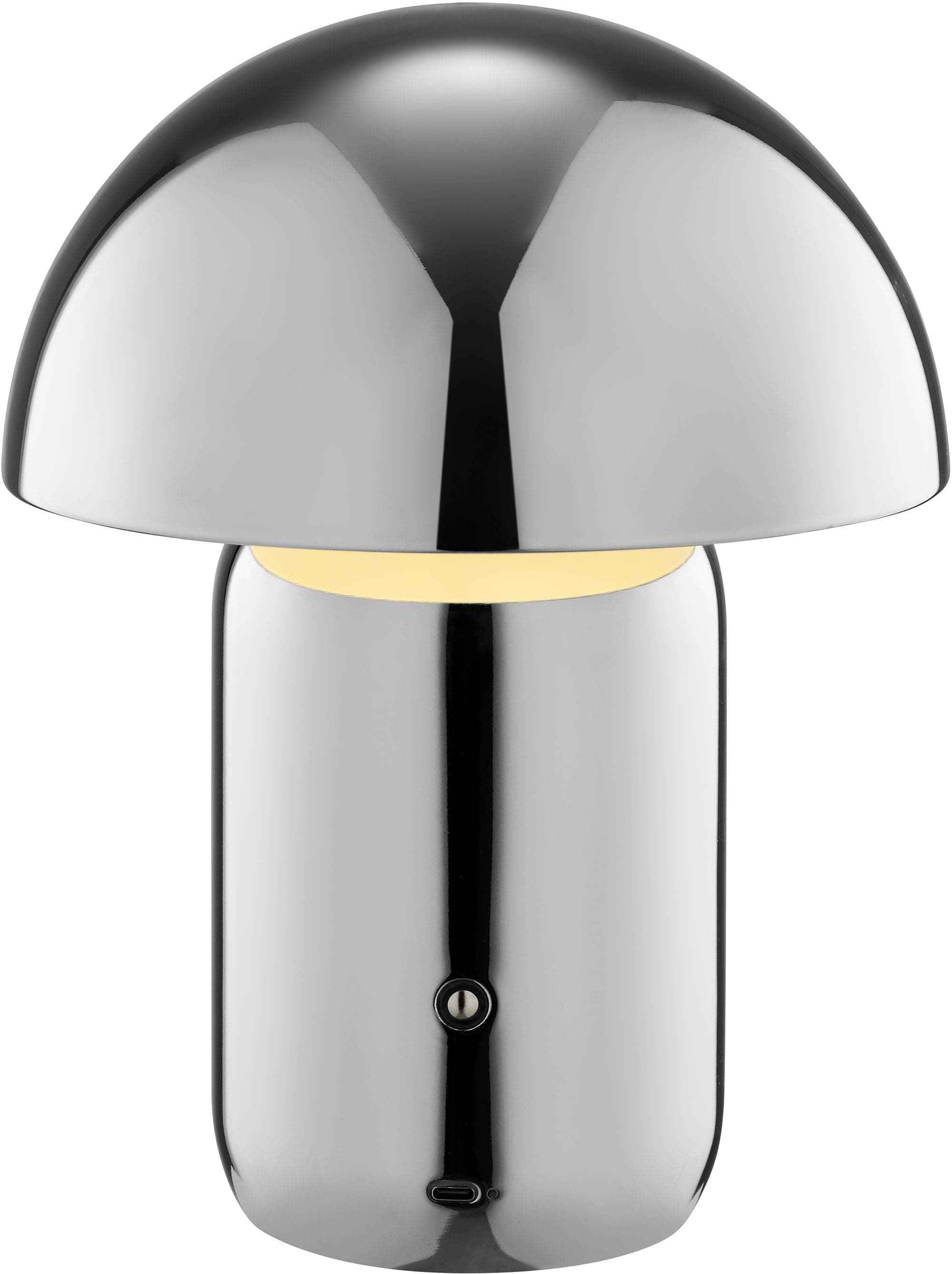 LED Tischleuchte Galilea Grau Chrom Dimmbar Akku