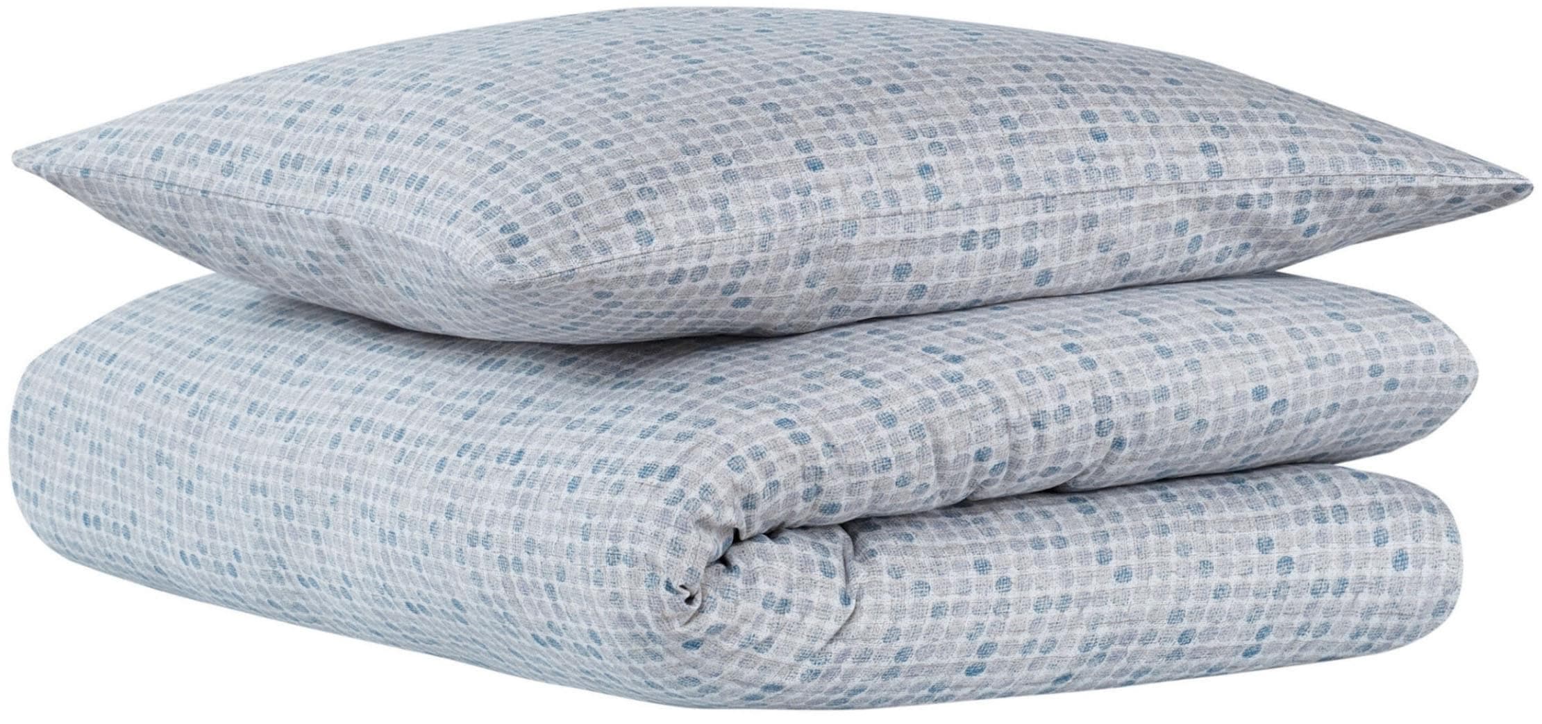 uncover by SCHIESSER Bettwäsche Set Hellblau Satin 135x200cm + 80x80cm