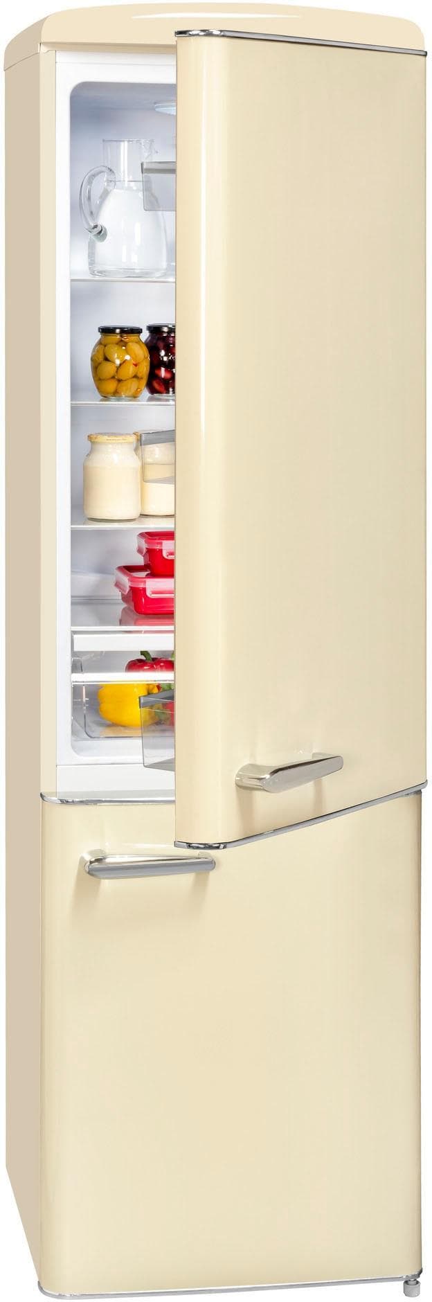 EXQUISIT Kühl-/Gefrierkombination 244 L Magnolienweiß Rechtsanschlag