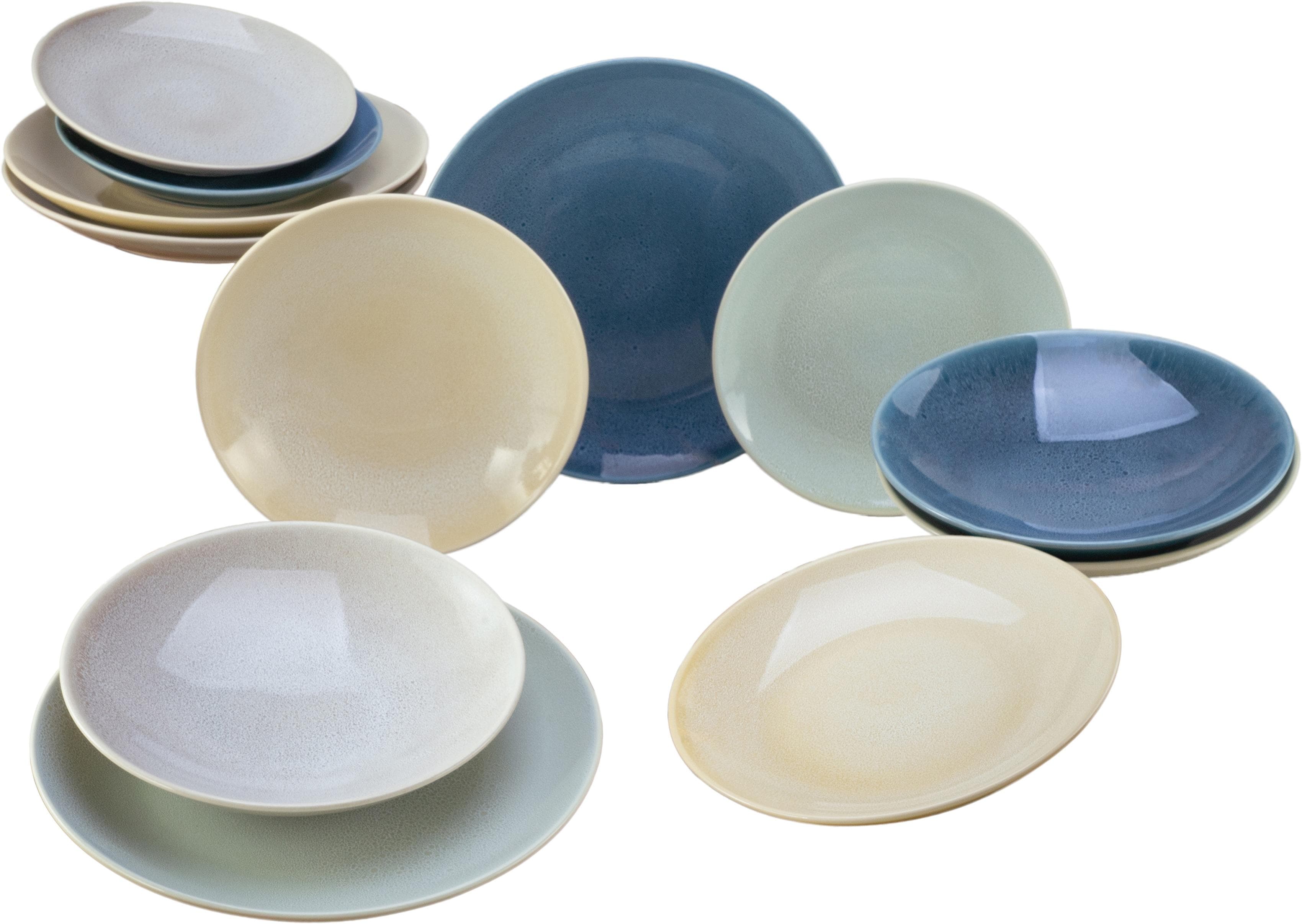 CREATABLE Tafelservice 12-tlg. blau Steinzeug Reactive