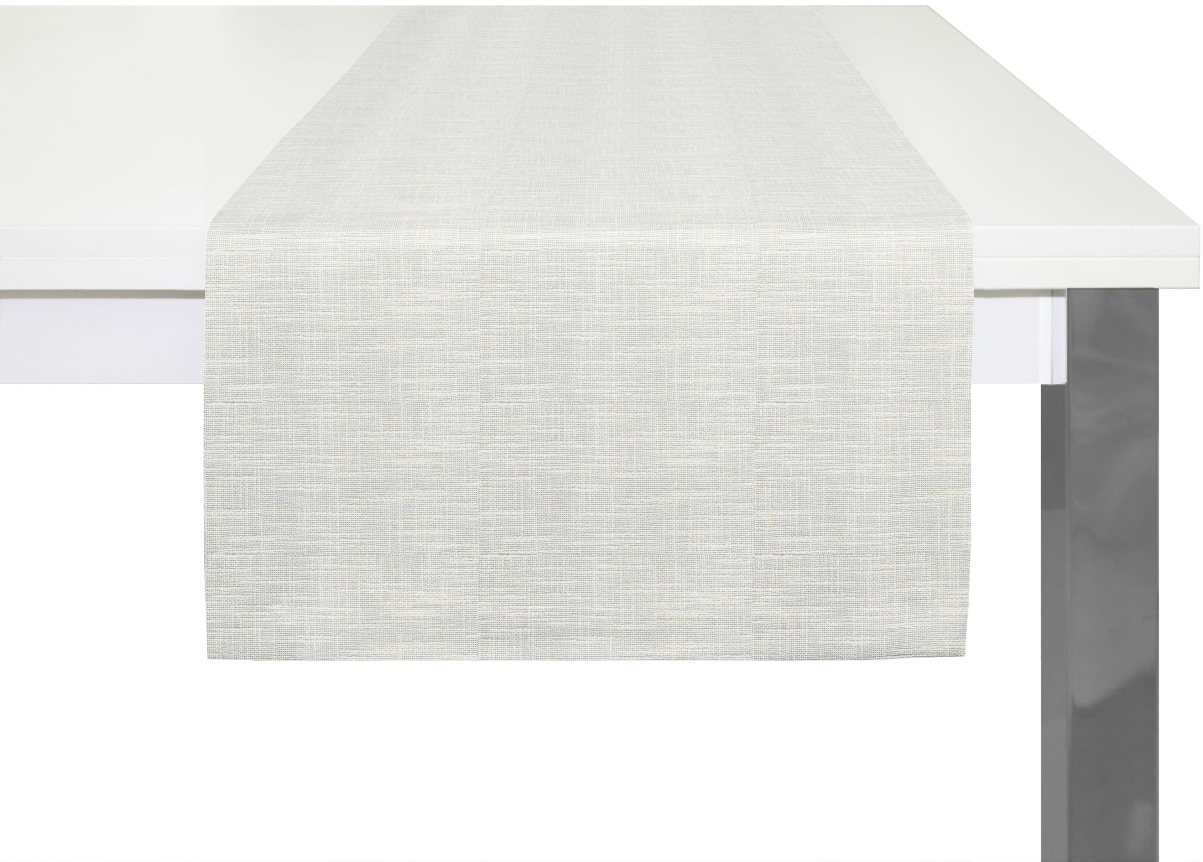 WIRTH Tischläufer WIESSEE Weiß 50x140 cm Baumwolle Leinen Modal