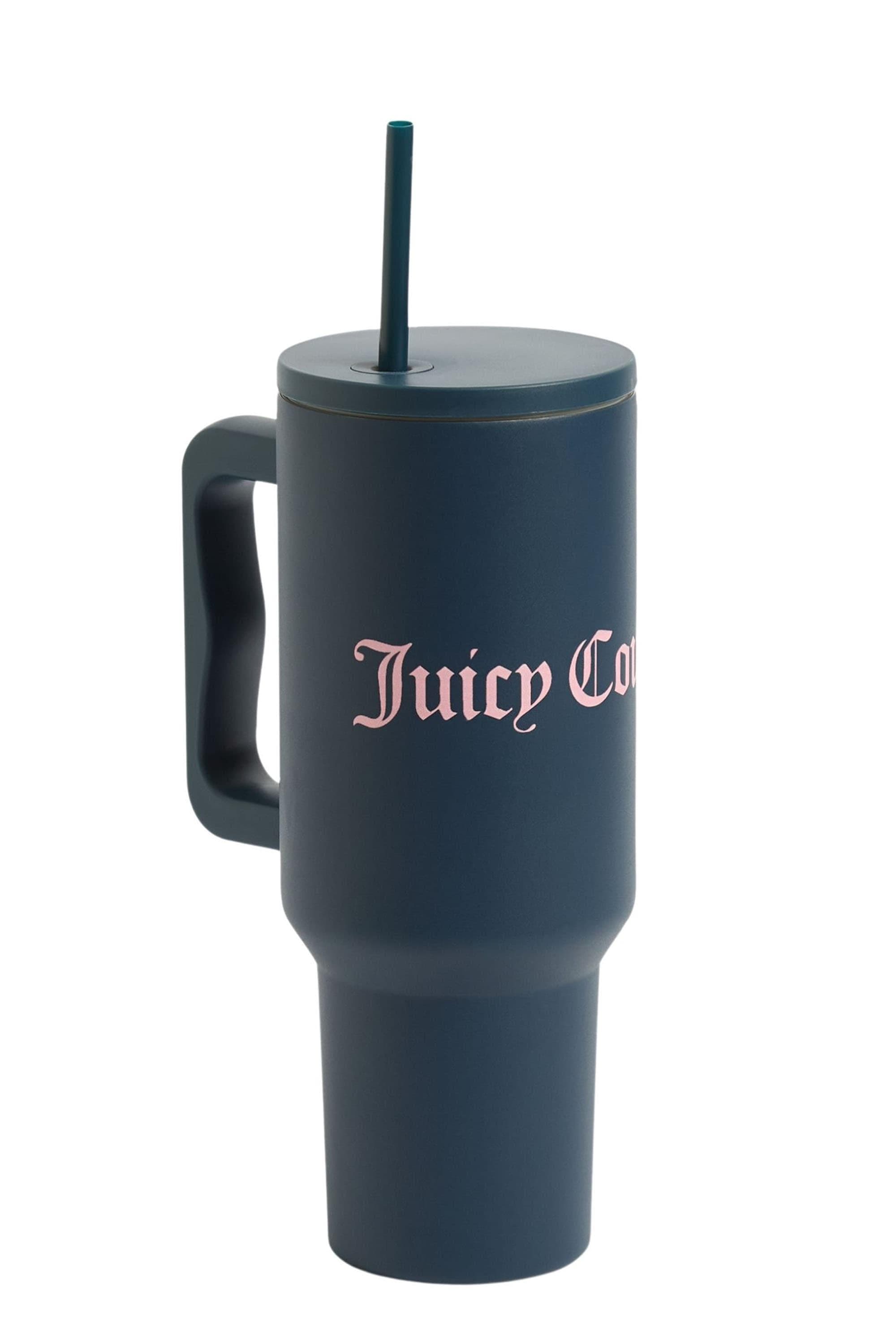 Thermobecher JUICY COUTURE Steel Tumbler mit Strohhalm, blau, Edelstahl
