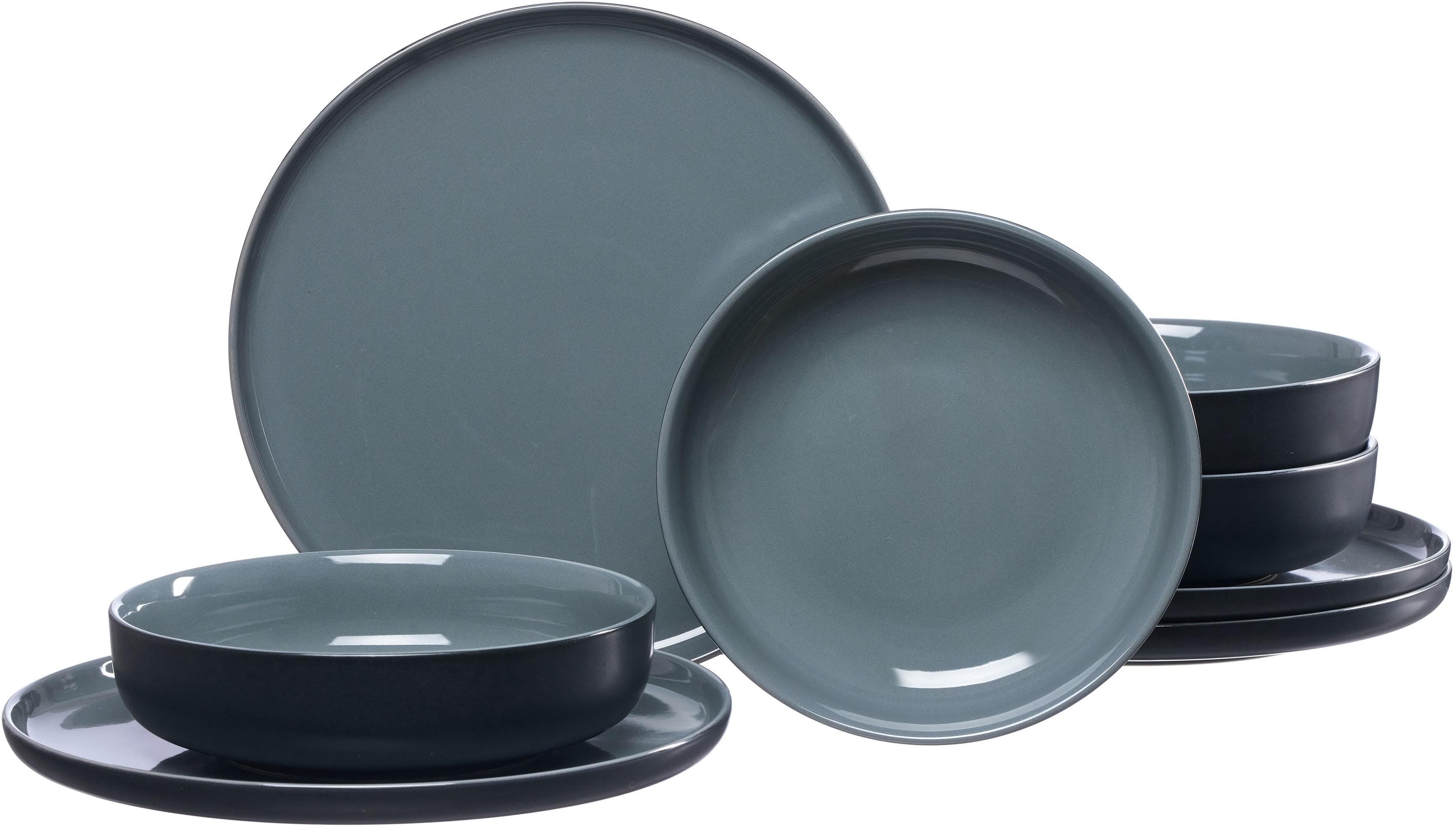 Ritzenhoff & Breker Tafelservice Jasper 8-tlg. Schwarz Steinzeug