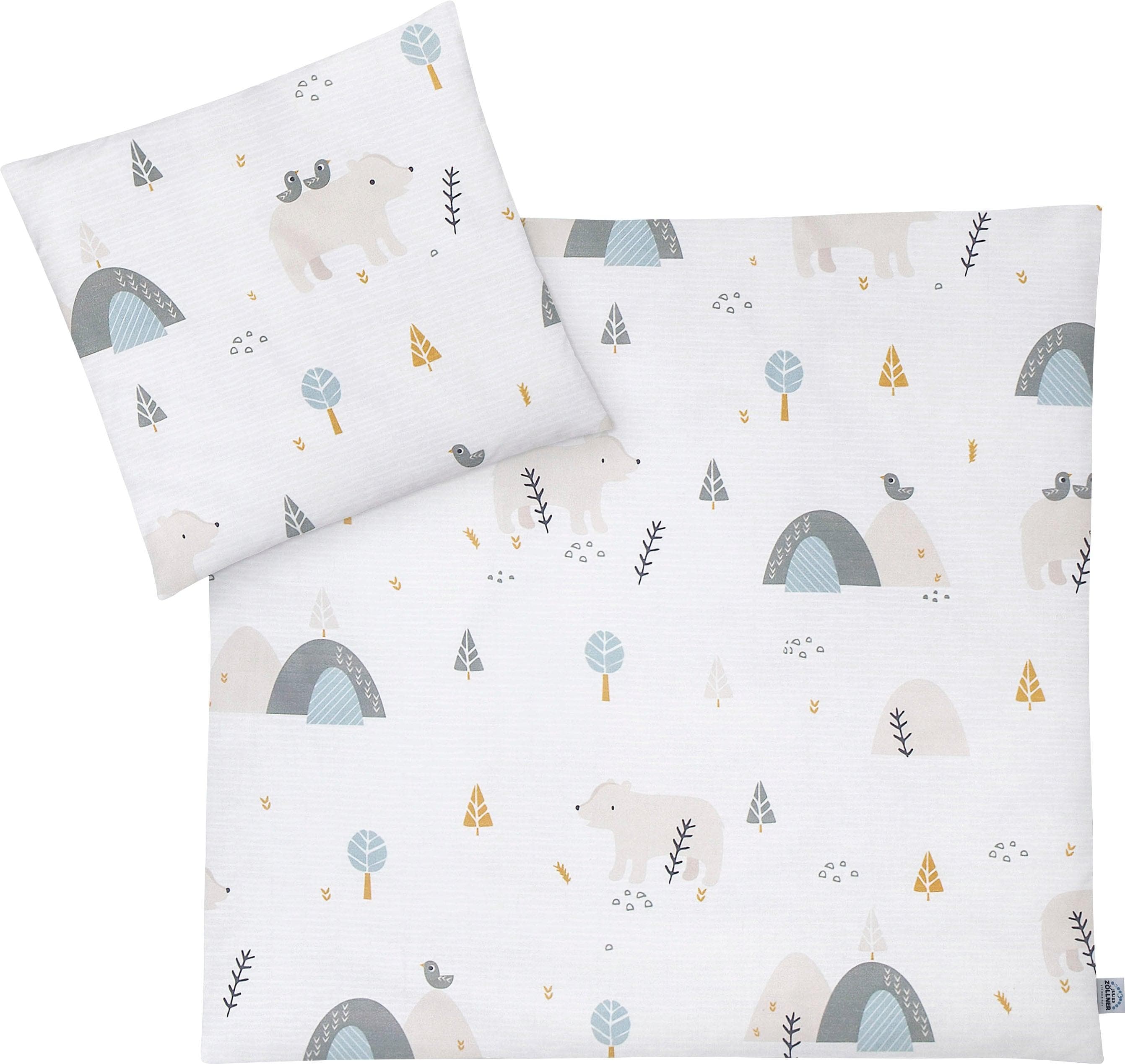 Julius Zöllner Kinderbettwäsche Mountain Bear Weiß Baumwolle