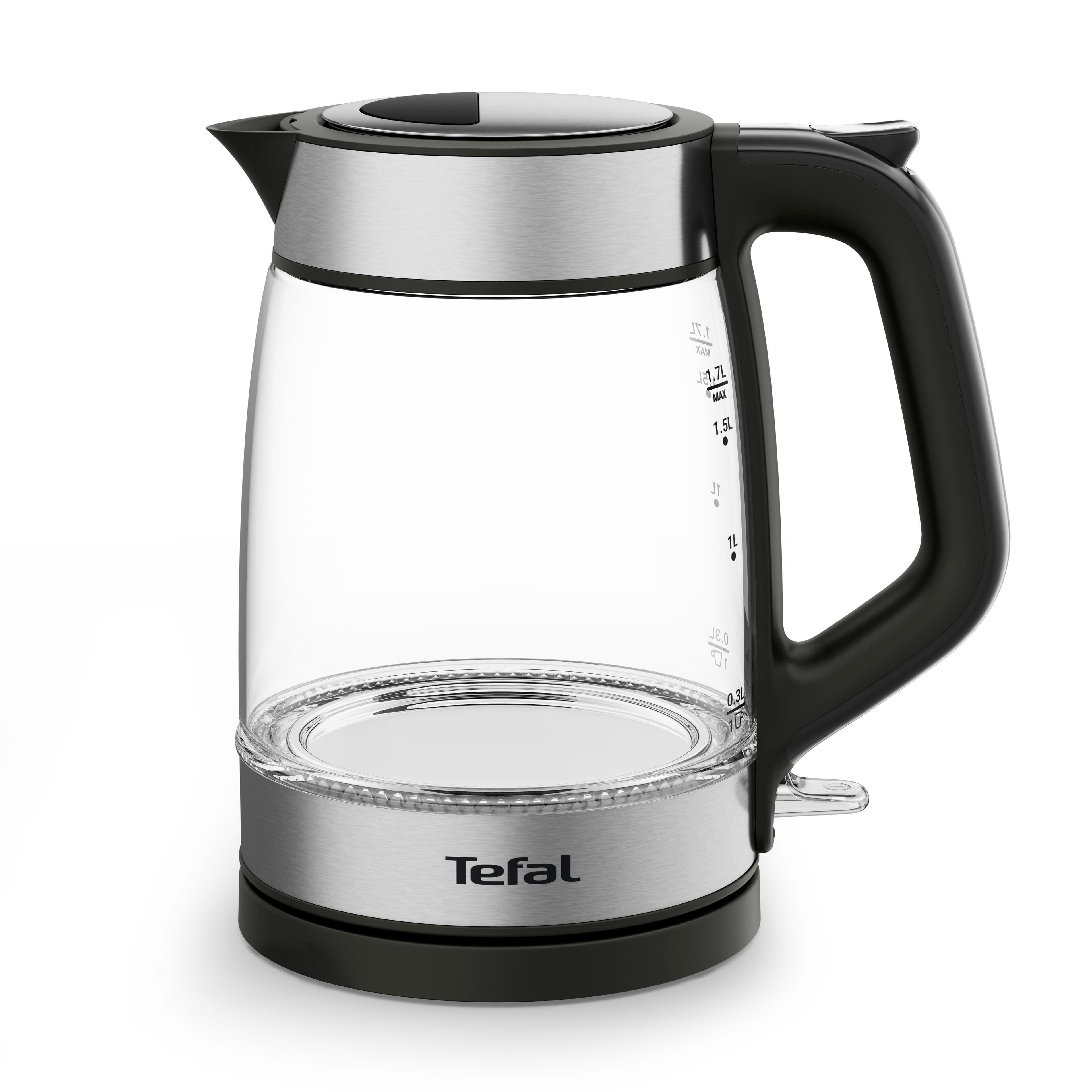 TEFAL Wasserkocher KI6058 Schwarz Glas 1,7l