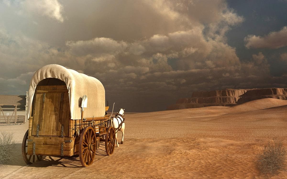 PAPERMOON Fototapete Western Wagon Bunt Vlies
